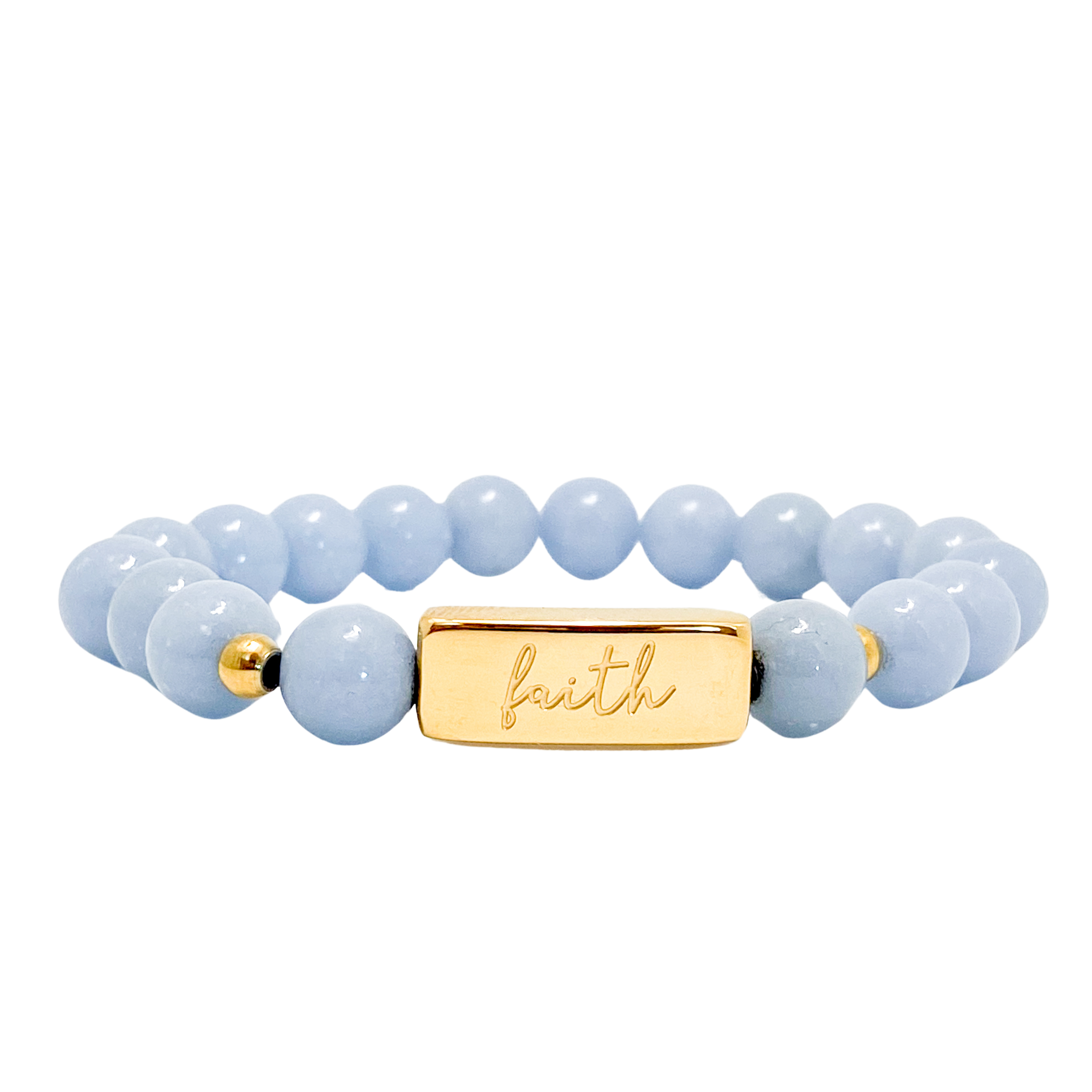 FAITH ON ANGELITE ELASTIC BRACELET