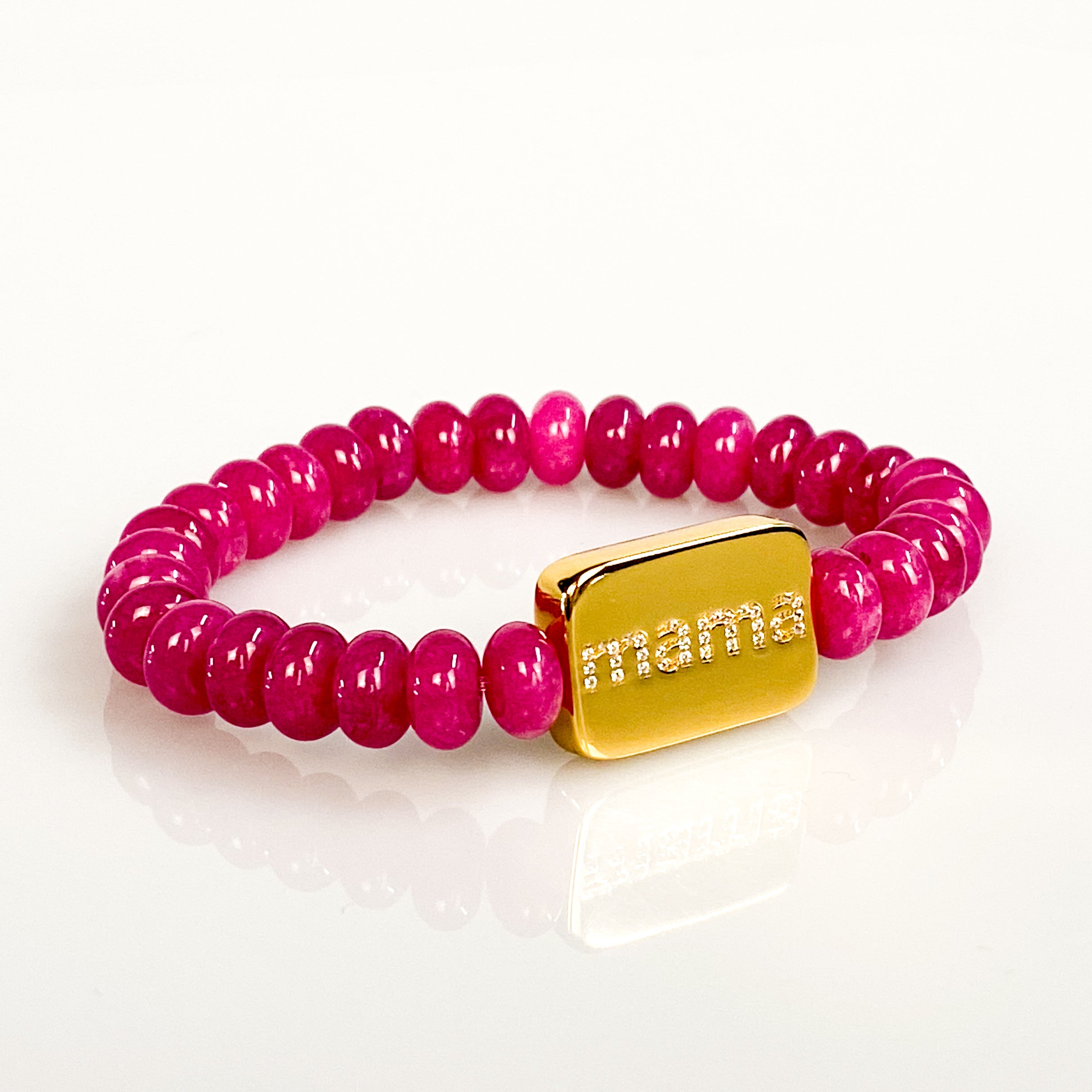 MAMA ON BEETROOT ELASTIC BRACELET