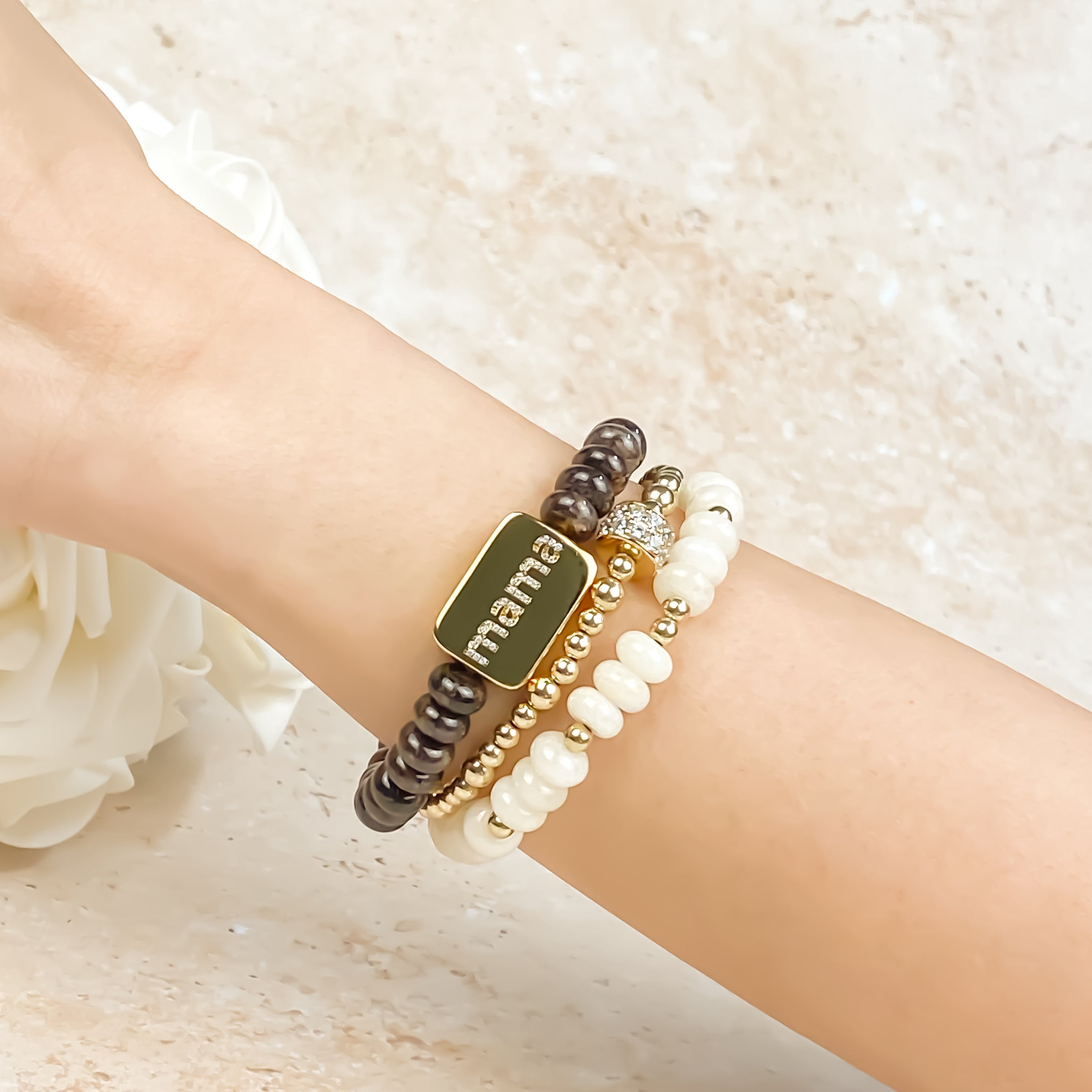 MAMA ON ESPRESSO ELASTIC BRACELET