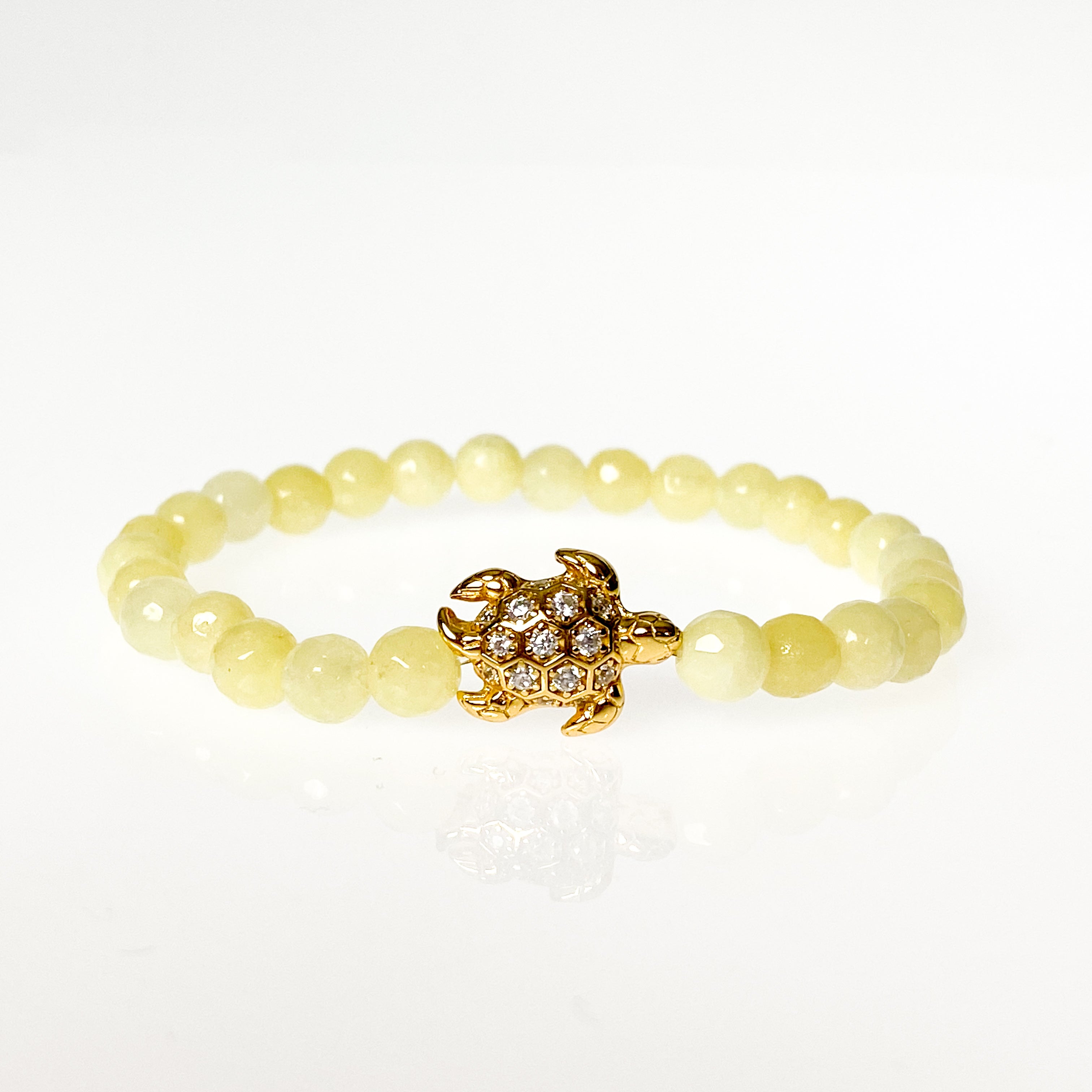 TURTLE ON YELLOW CREAM ELASTIC BRACELET