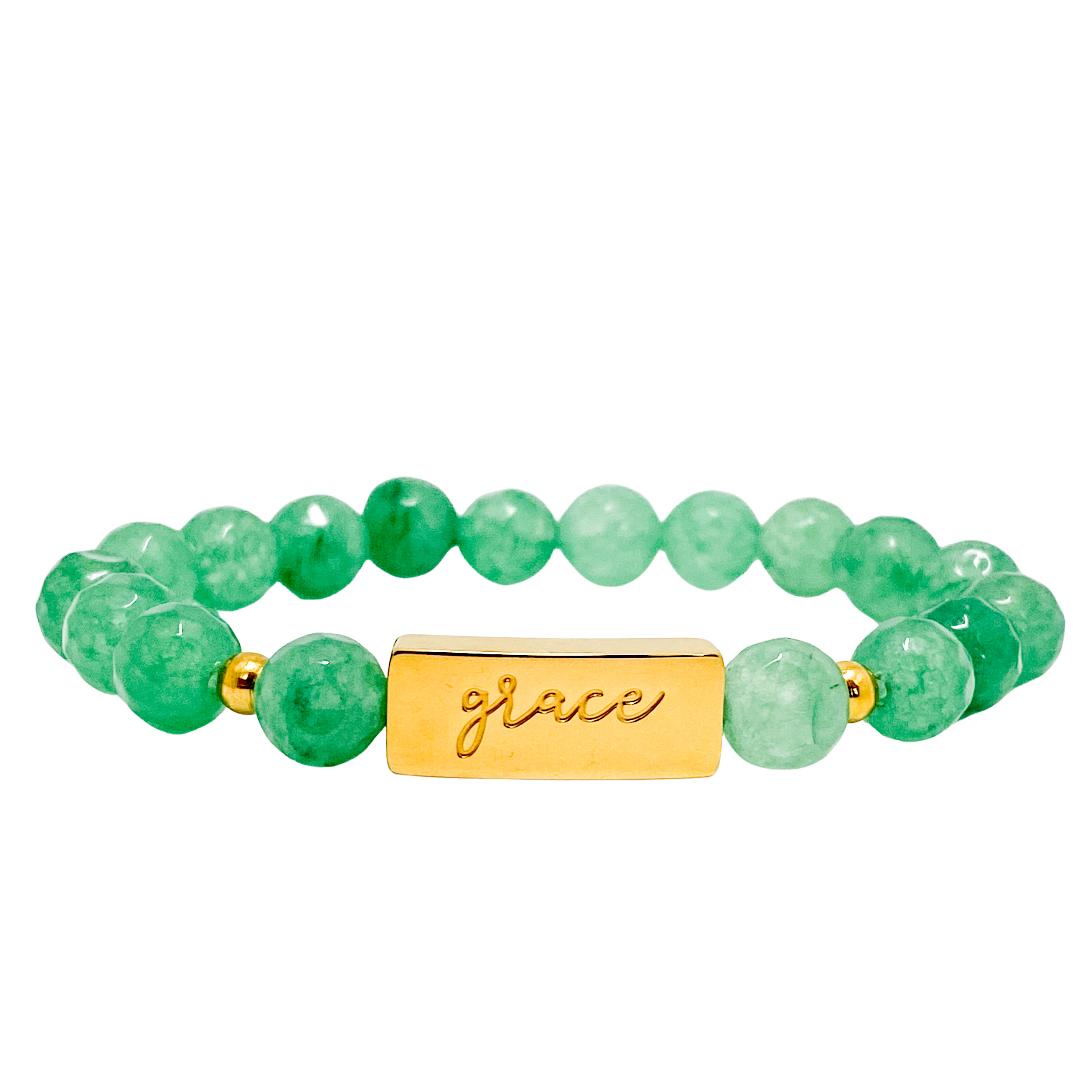 GRACE ON GREEN AVENTURINE ELASTIC BRACELET