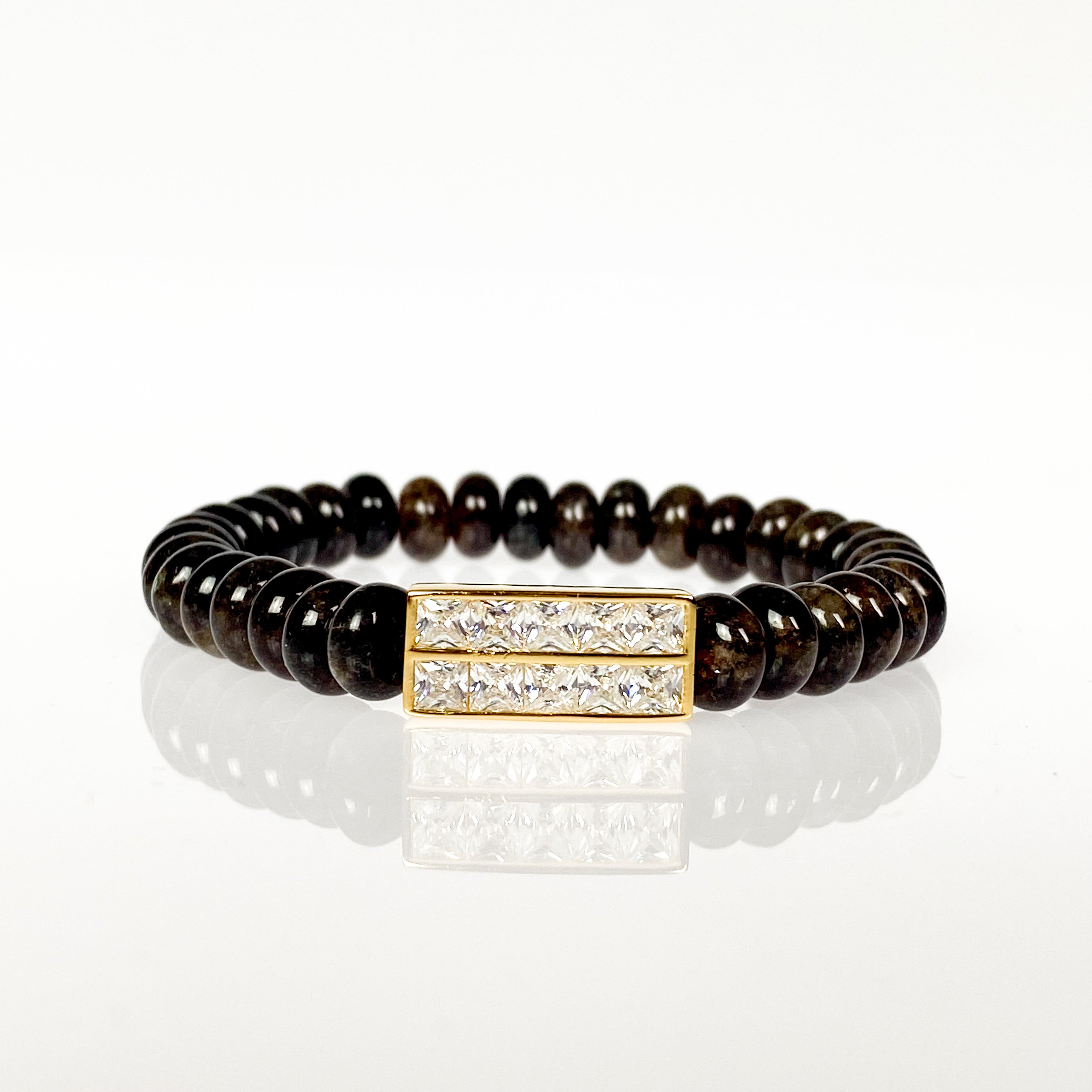 PRINCESS BAR ON ESPRESSO ELASTIC BRACELET
