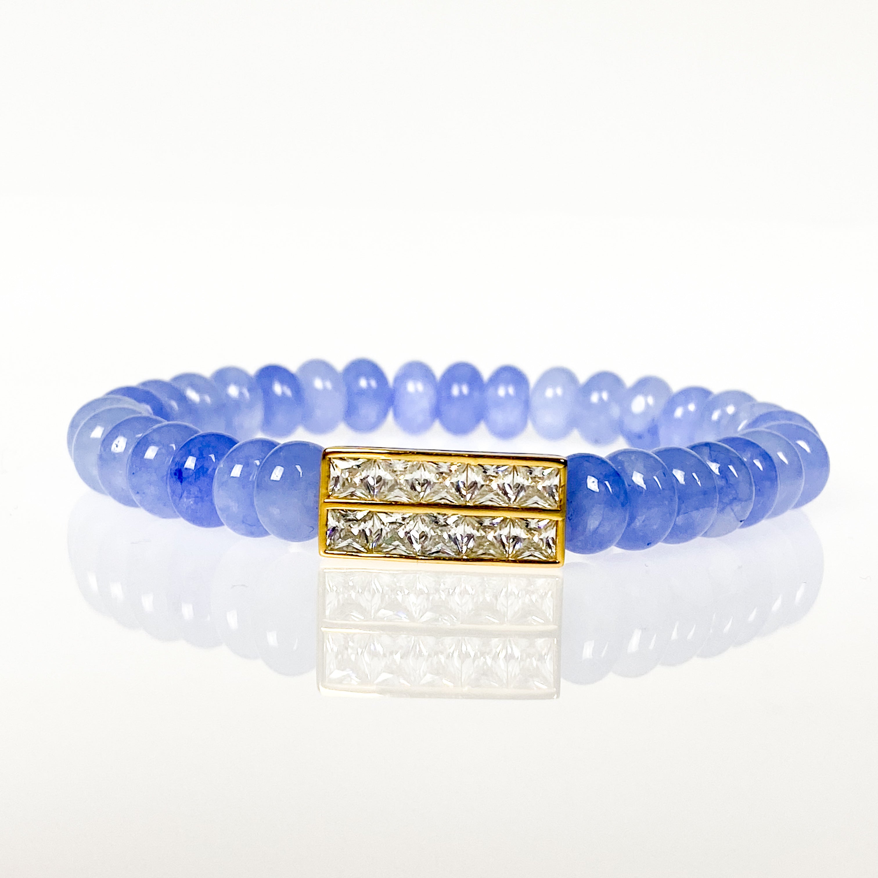PRINCESS BAR ON PERIWINKLE ELASTIC BRACELET