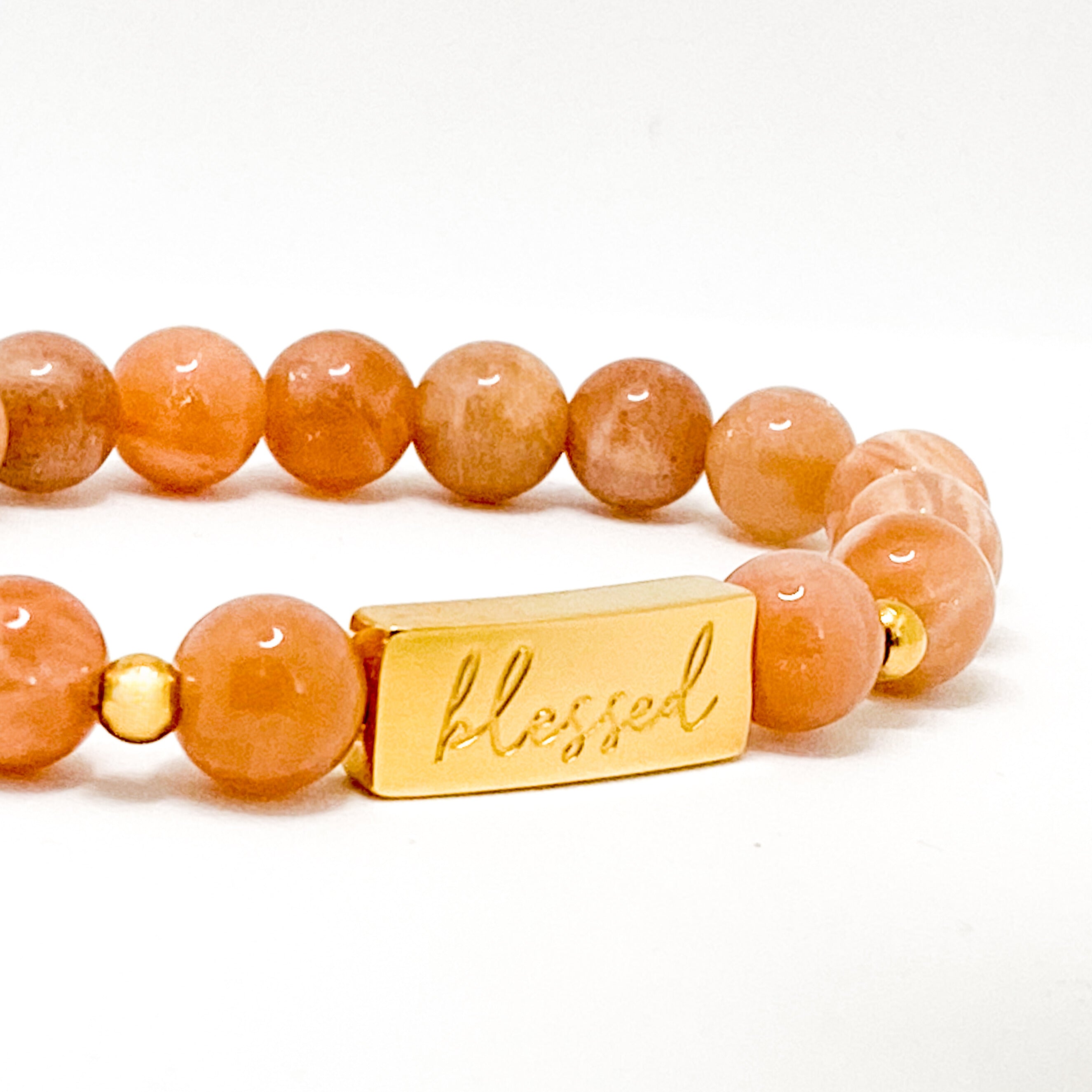 BLESSED ON SUNSTONE ELASTIC BRACELET