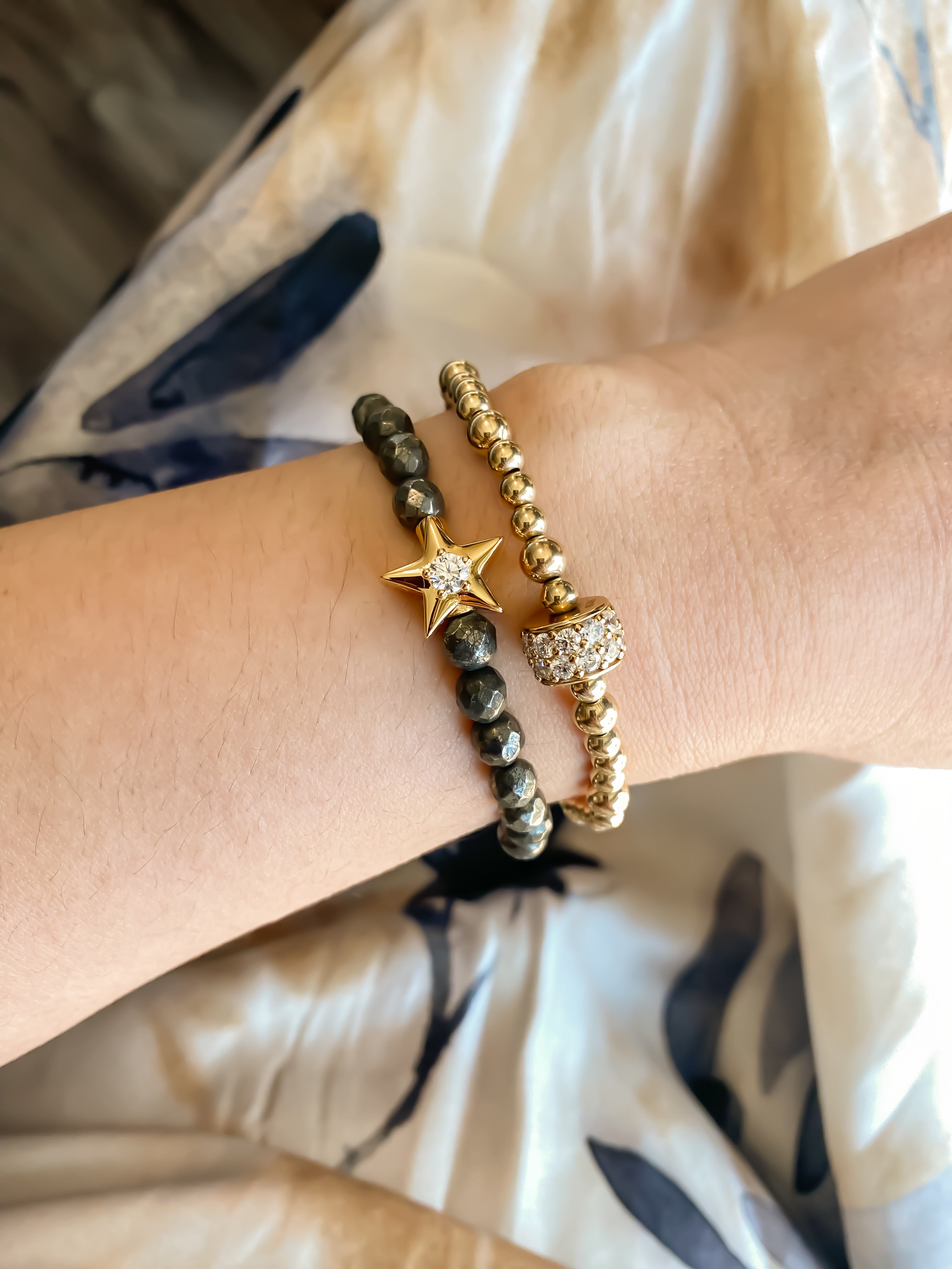 STAR ON PYRITE ELASTIC BRACELET