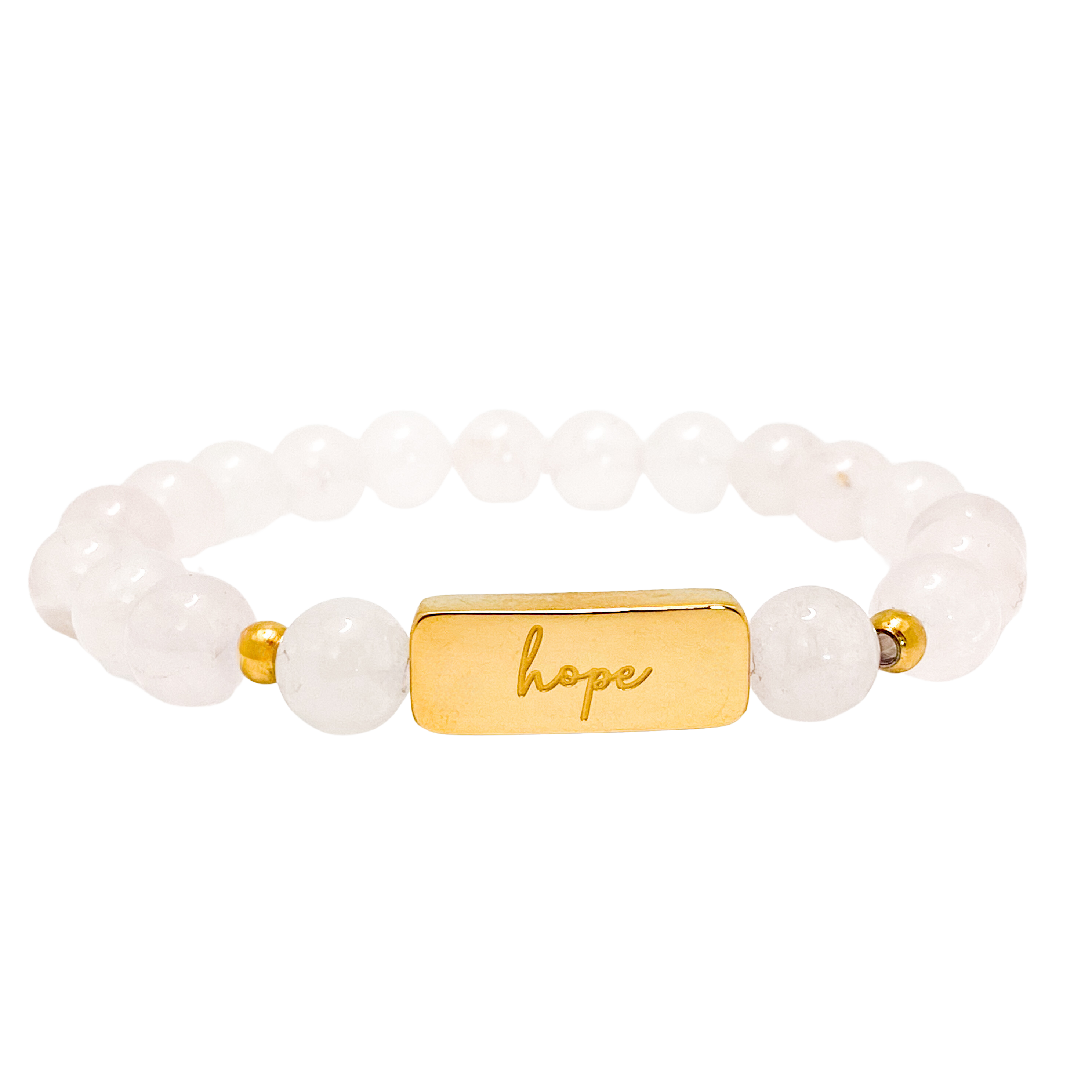 HOPE ON ROSE QUARTZ ELASTIC BRACELET