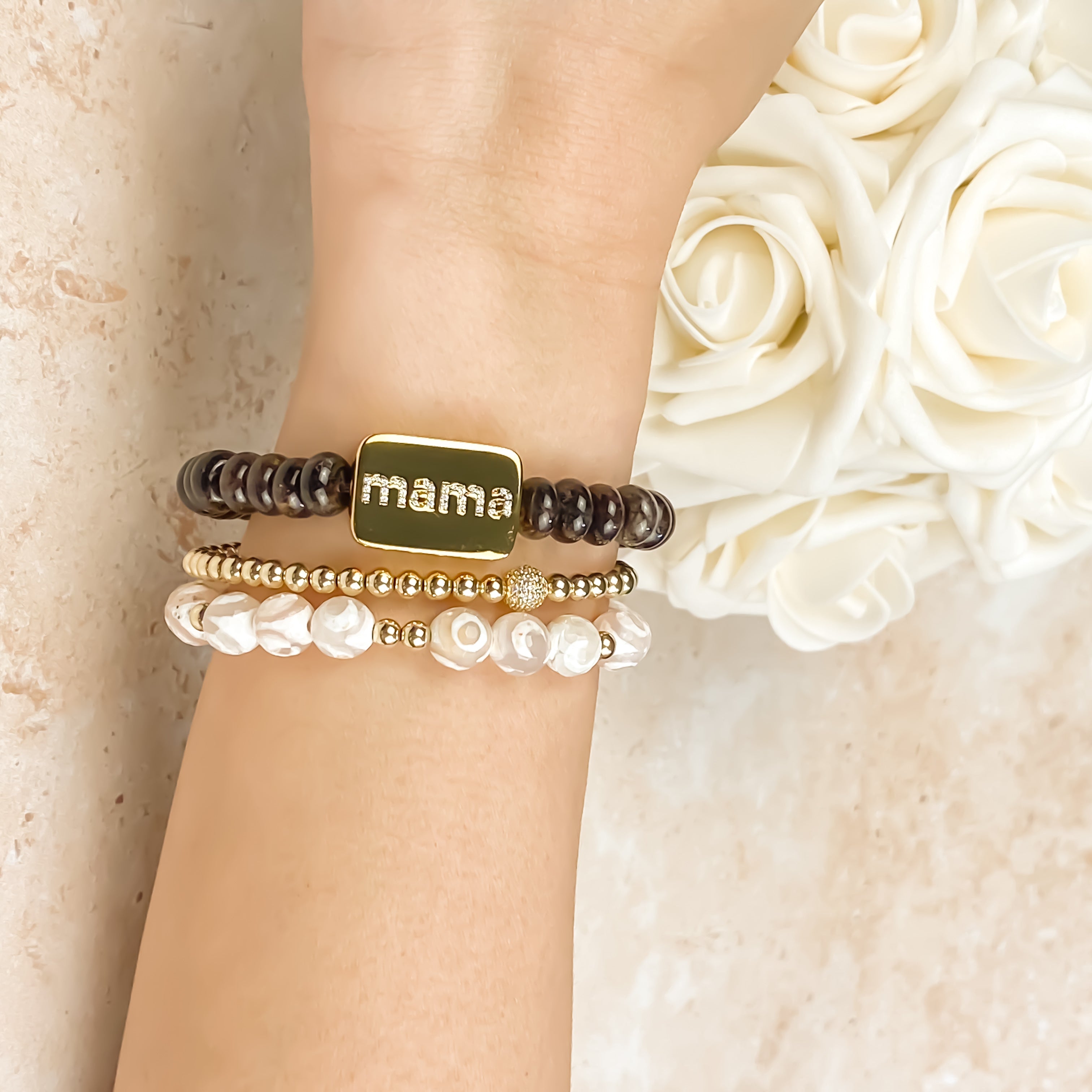 MAMA ON ESPRESSO ELASTIC BRACELET