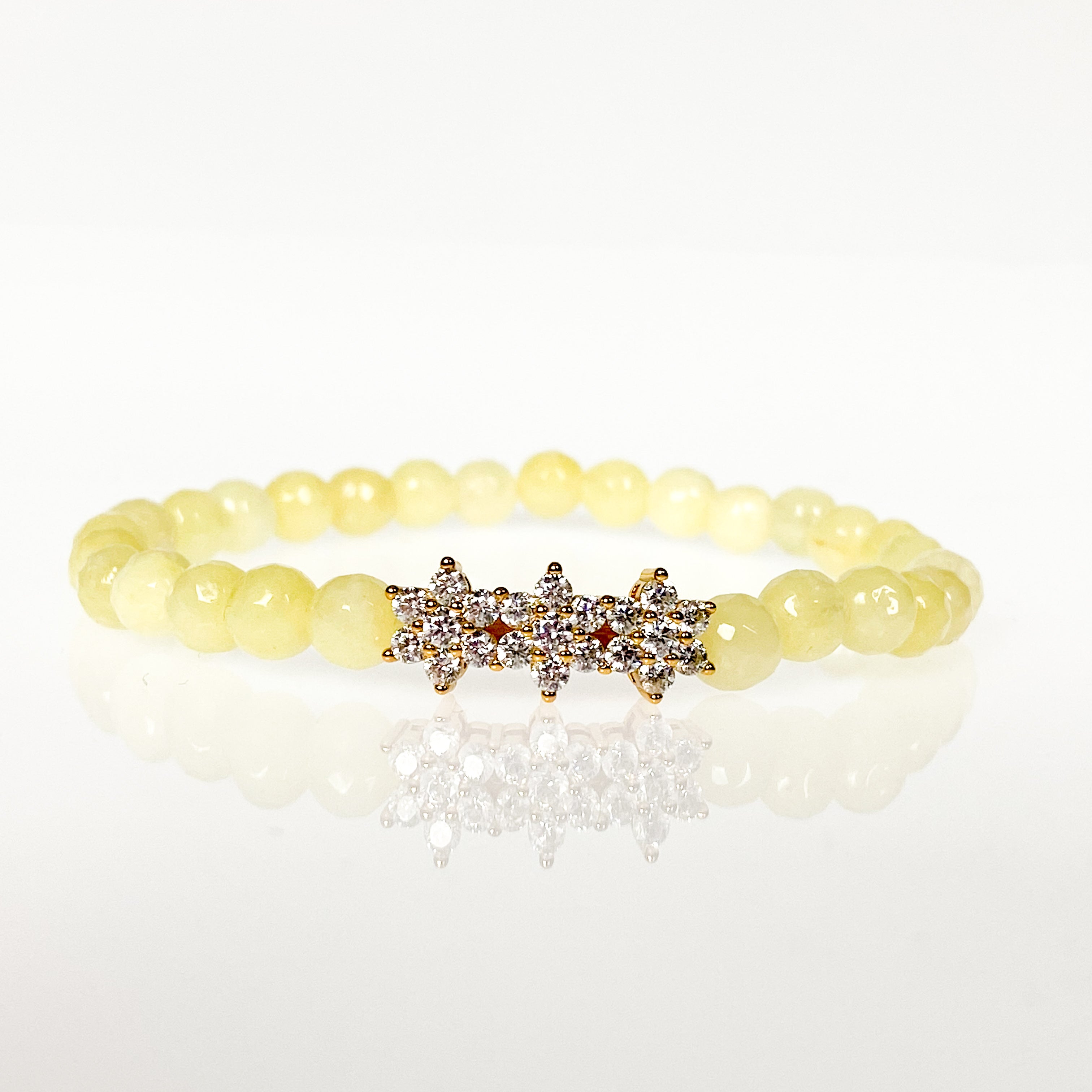 ROSITAS ON YELLOW CREAM ELASTIC BRACELET