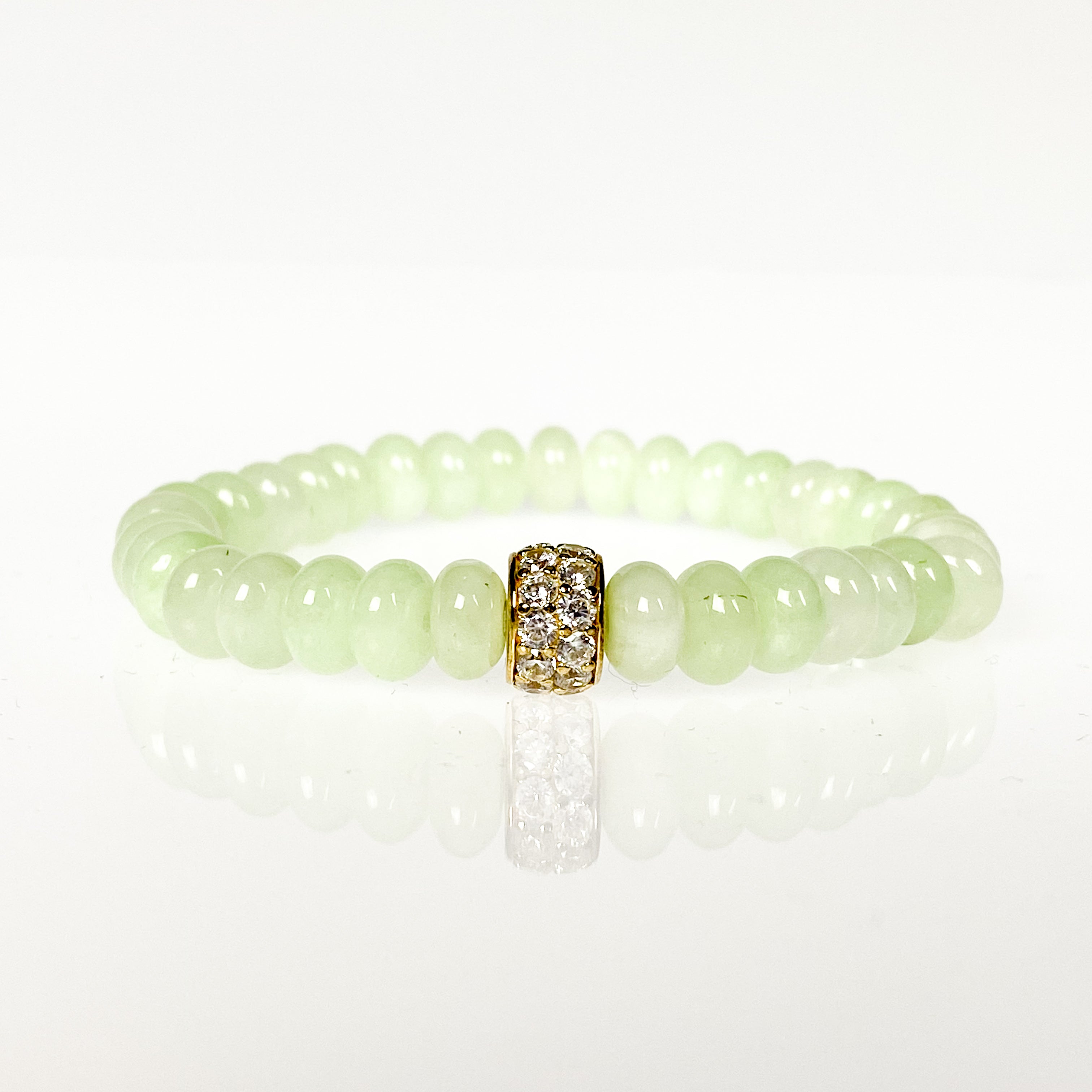 RONDELLE ON PALE LIME ELASTIC BRACELET