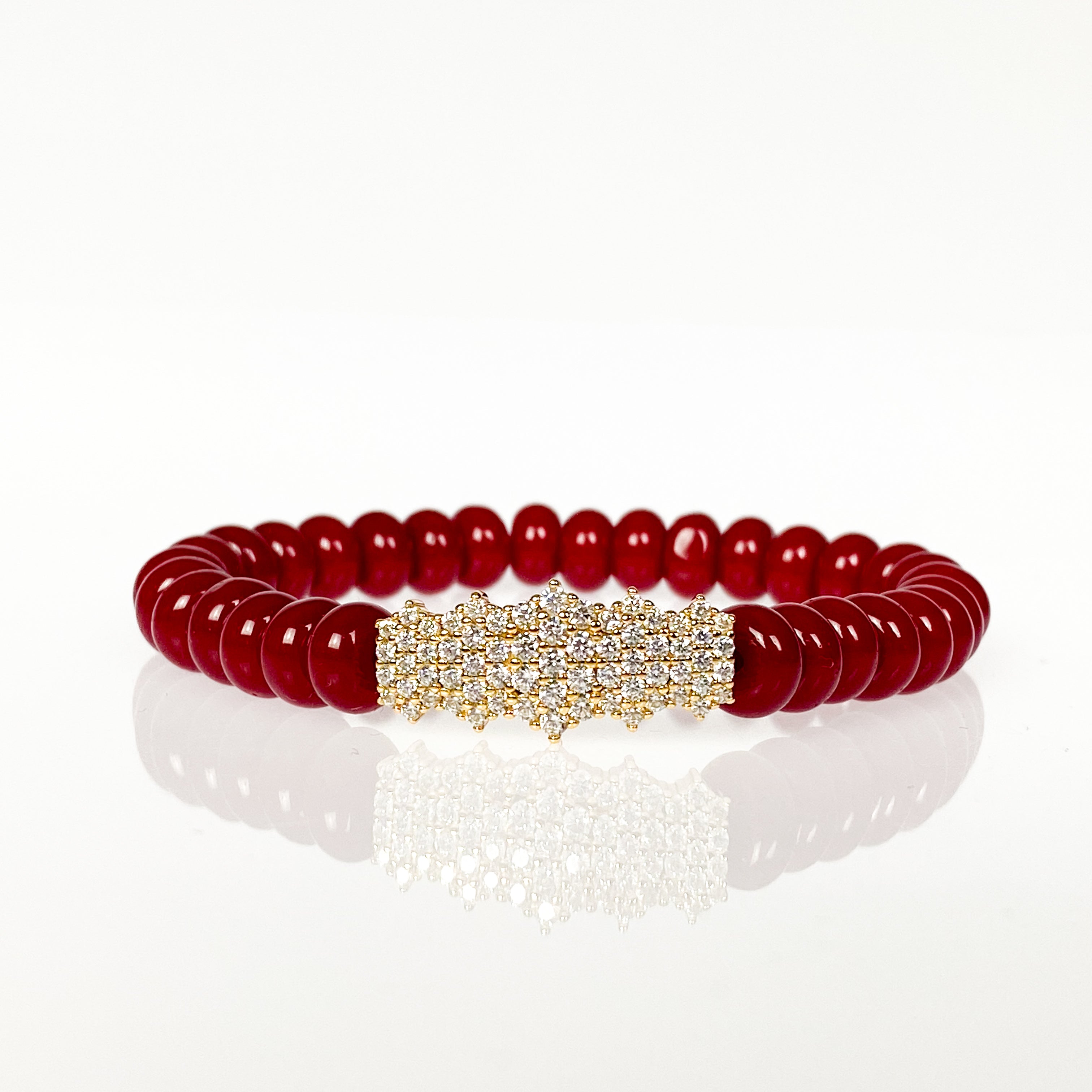 CLUSTER BAR ON RED APPLE ELASTIC BRACELET