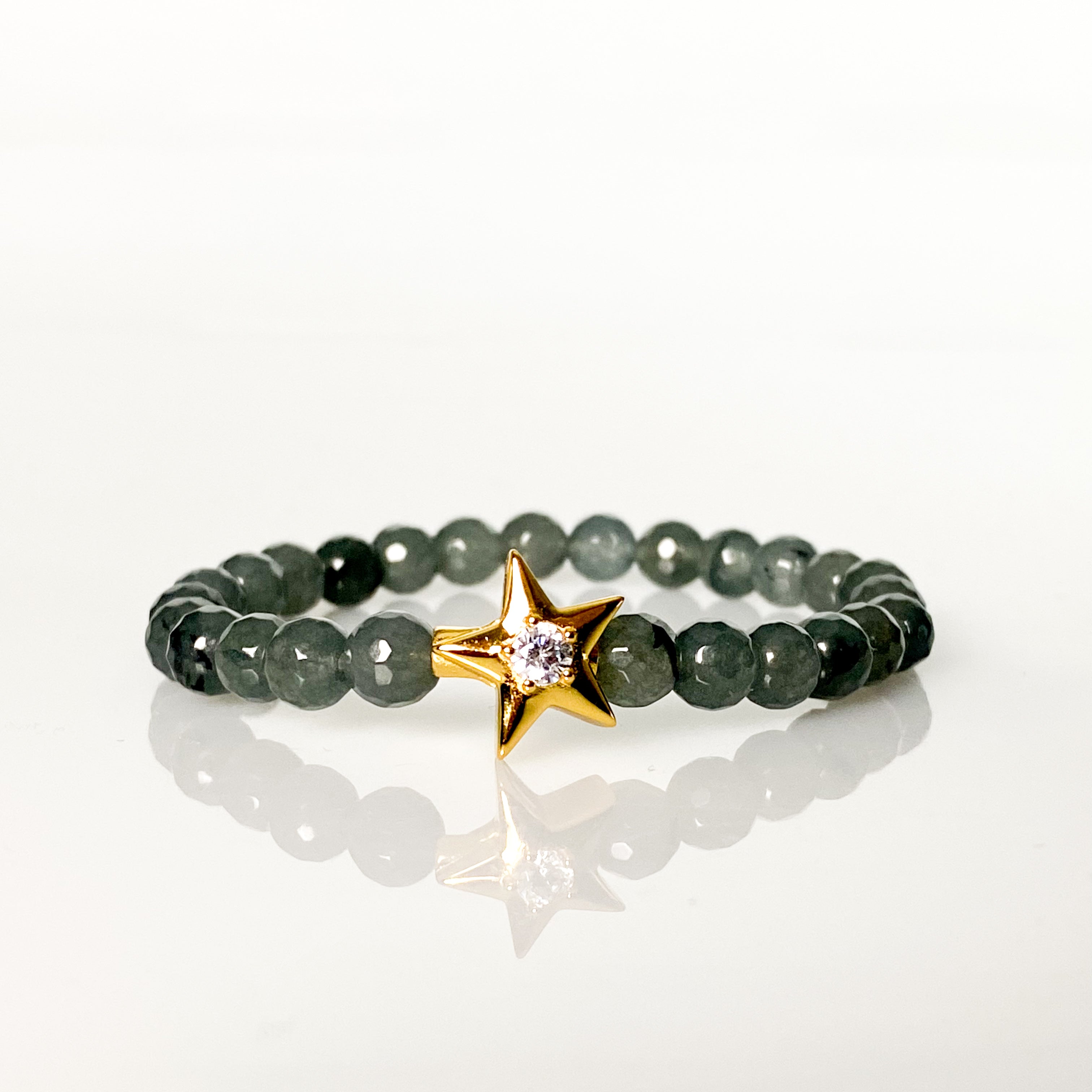 STAR ON ASH GRAY ELASTIC BRACELET