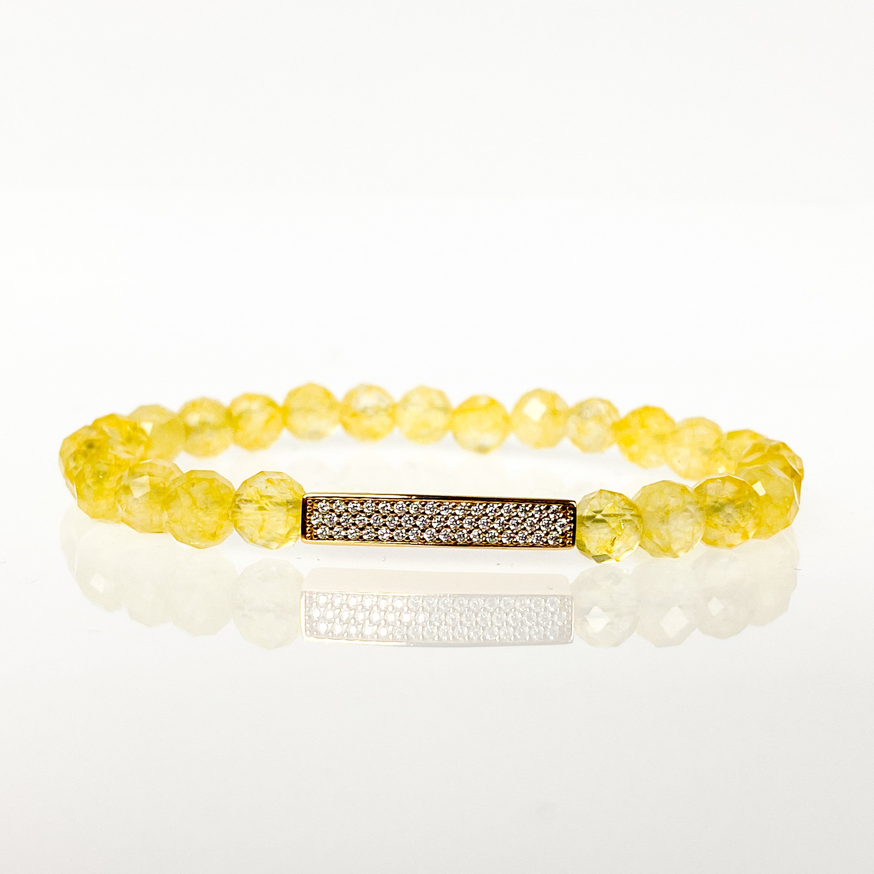 MINI CRYSTAL BAR ON CITRINE ELASTIC BRACELET