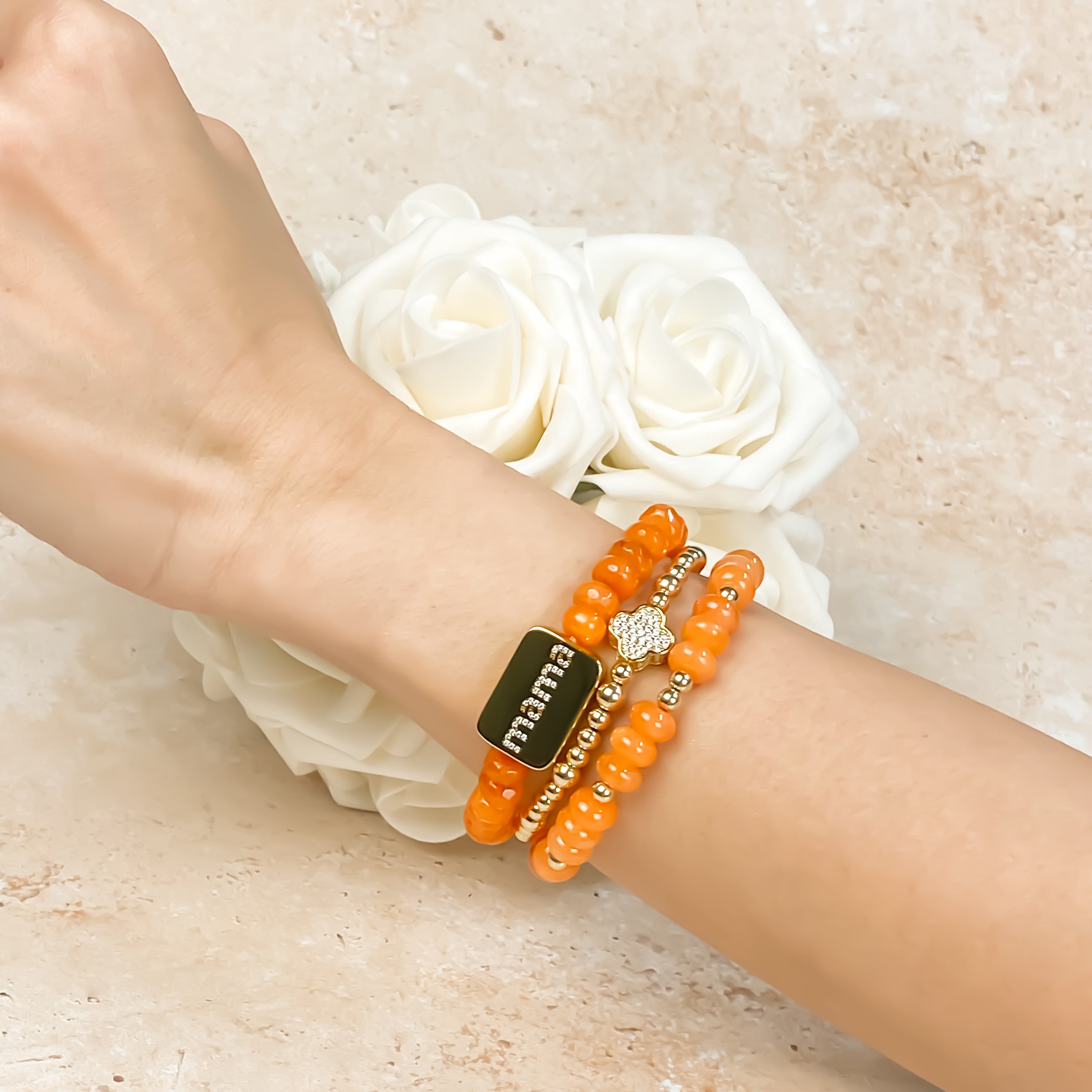 MAMA ON GOLDEN POPPY ELASTIC BRACELET