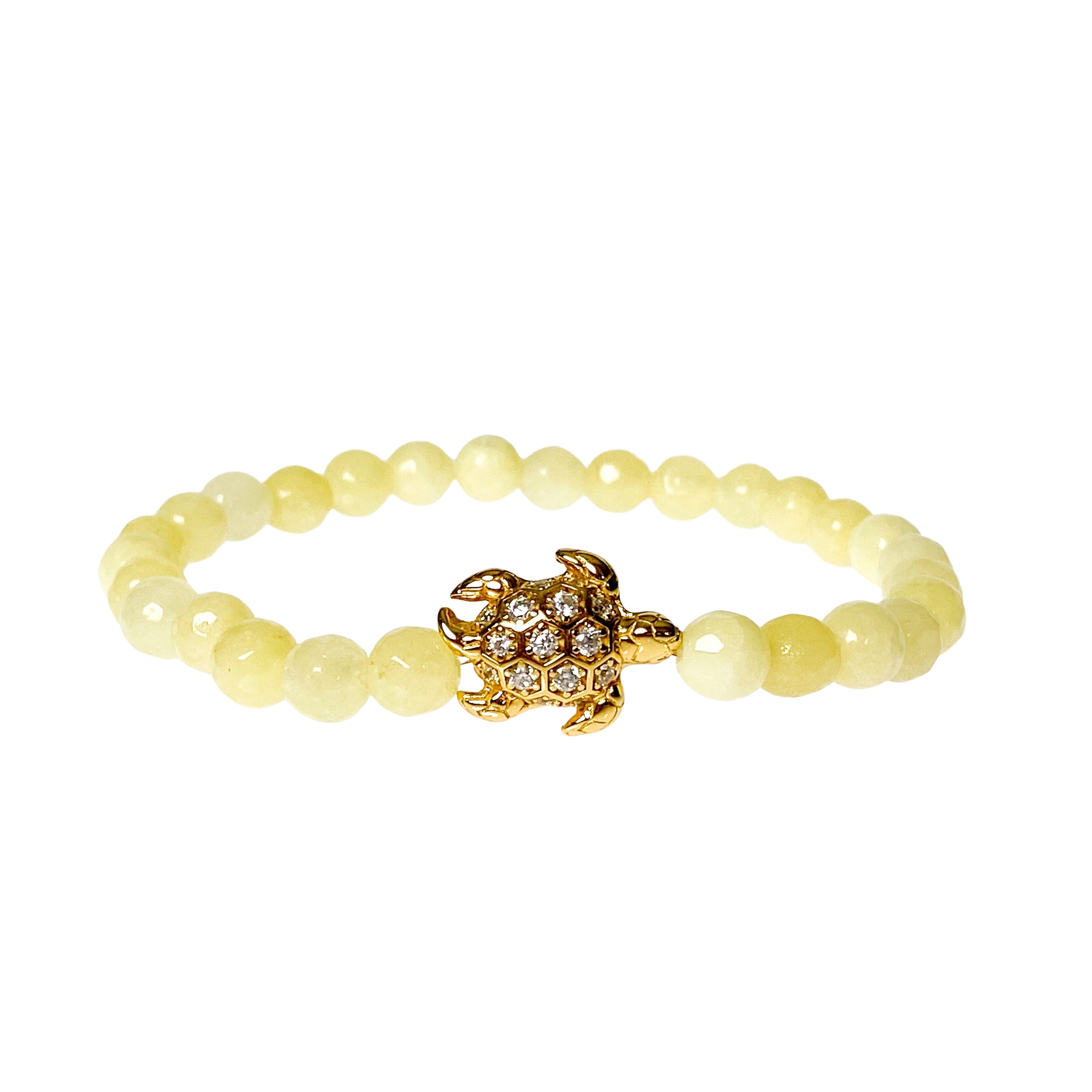 TURTLE ON YELLOW CREAM ELASTIC BRACELET