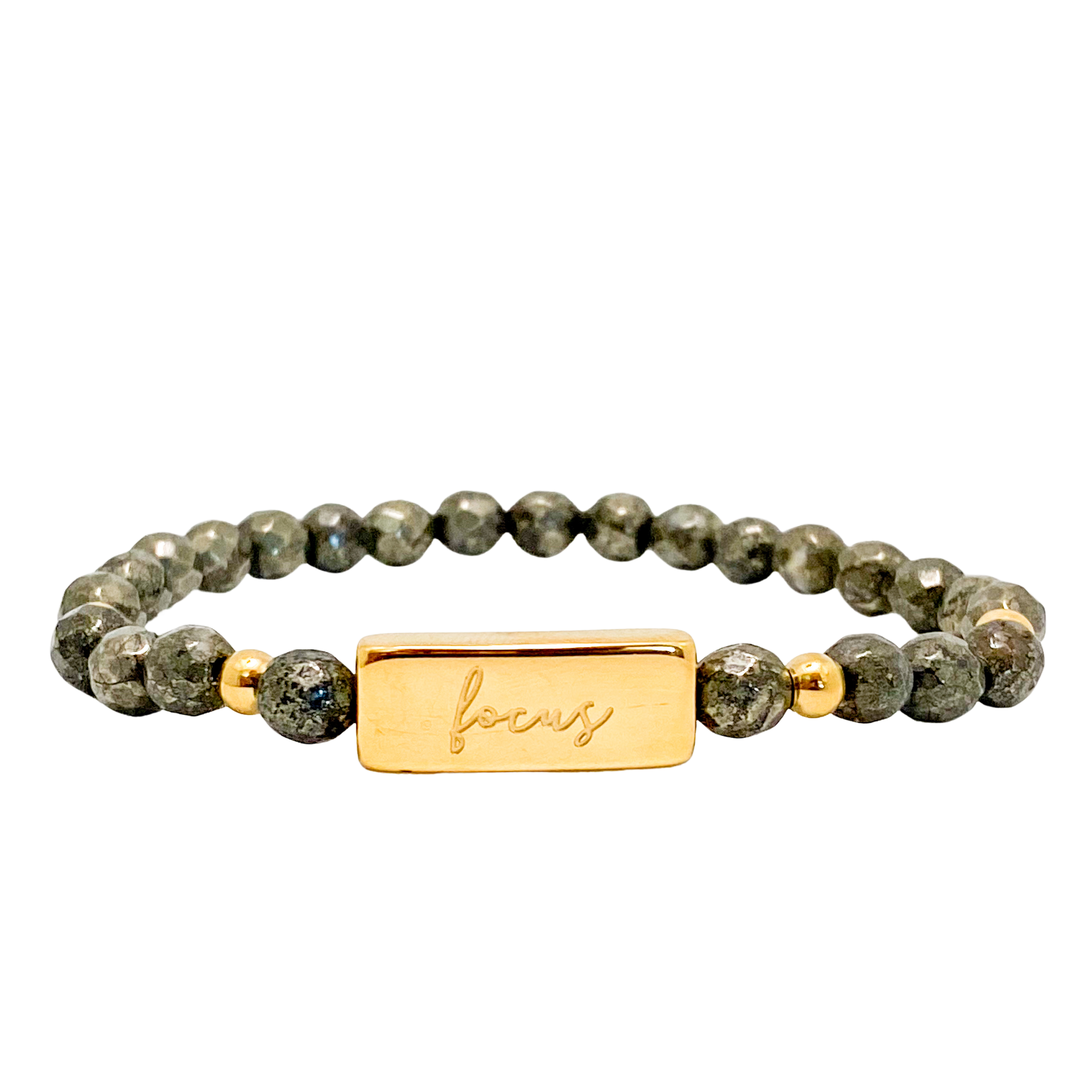 FOCUS ON PYRITE ELASTIC BRACELET
