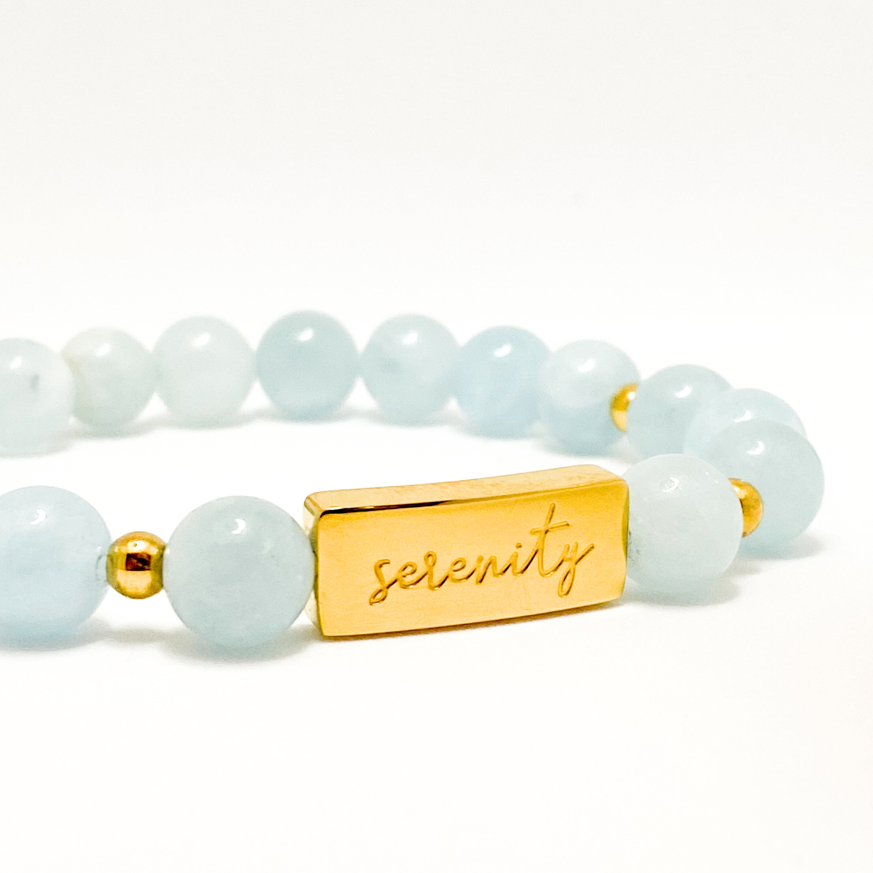 SERENITY ON AQUAMARINE ELASTIC BRACELET