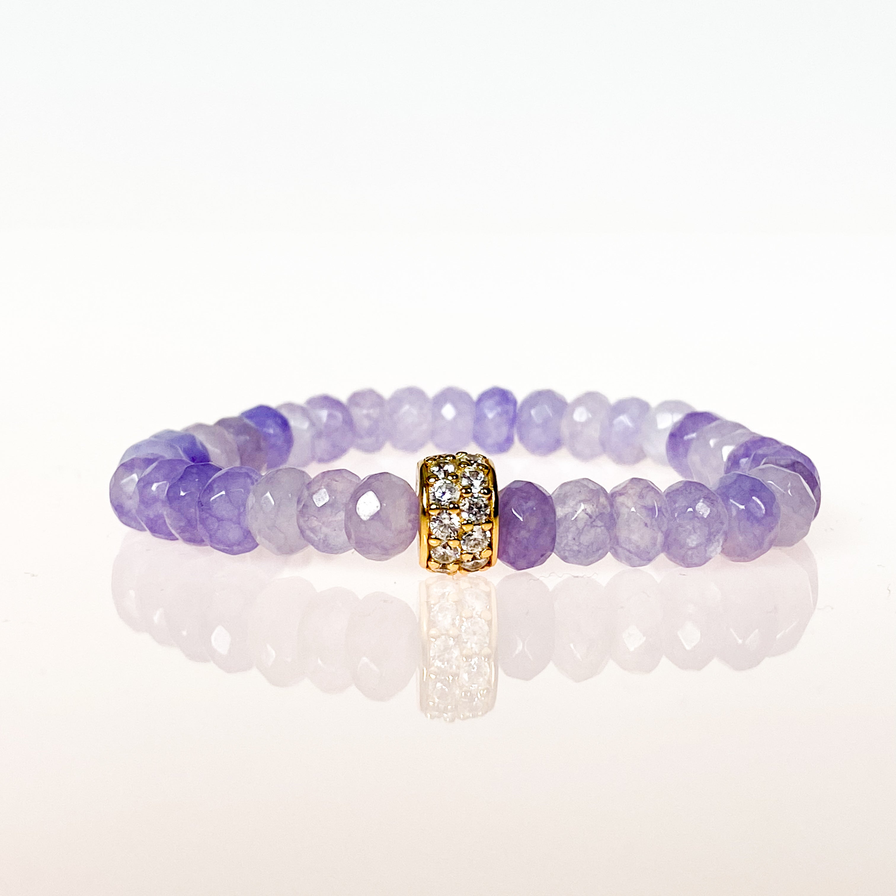 RONDELLE ON PURPLE ROSE ELASTIC BRACELET