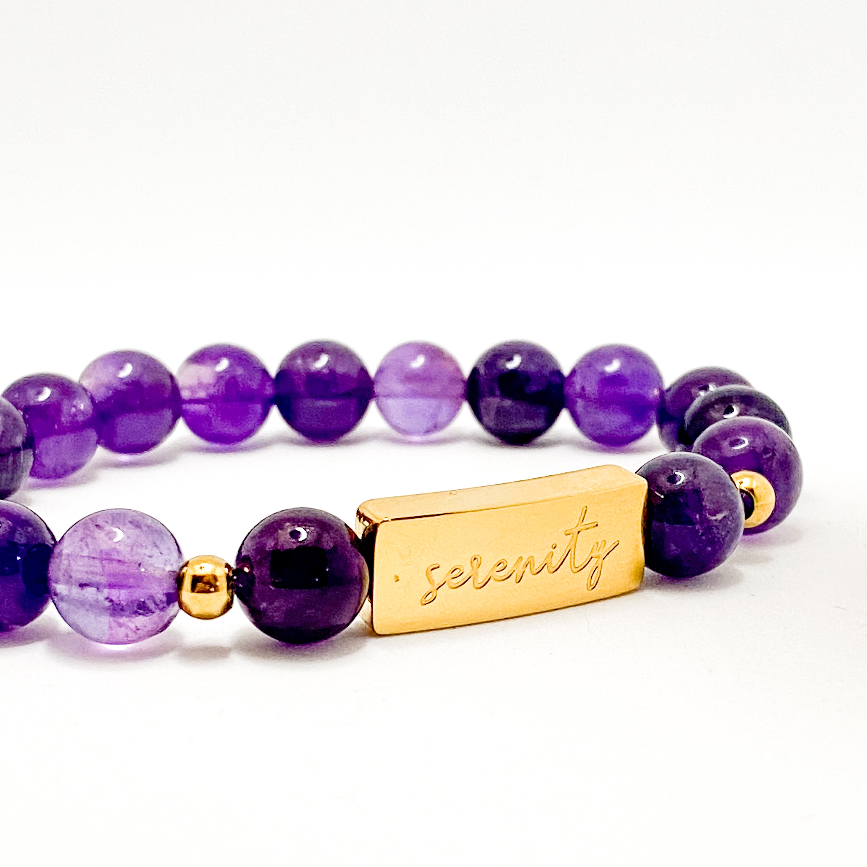 SERENITY ON AMETHYST ELASTIC BRACELET