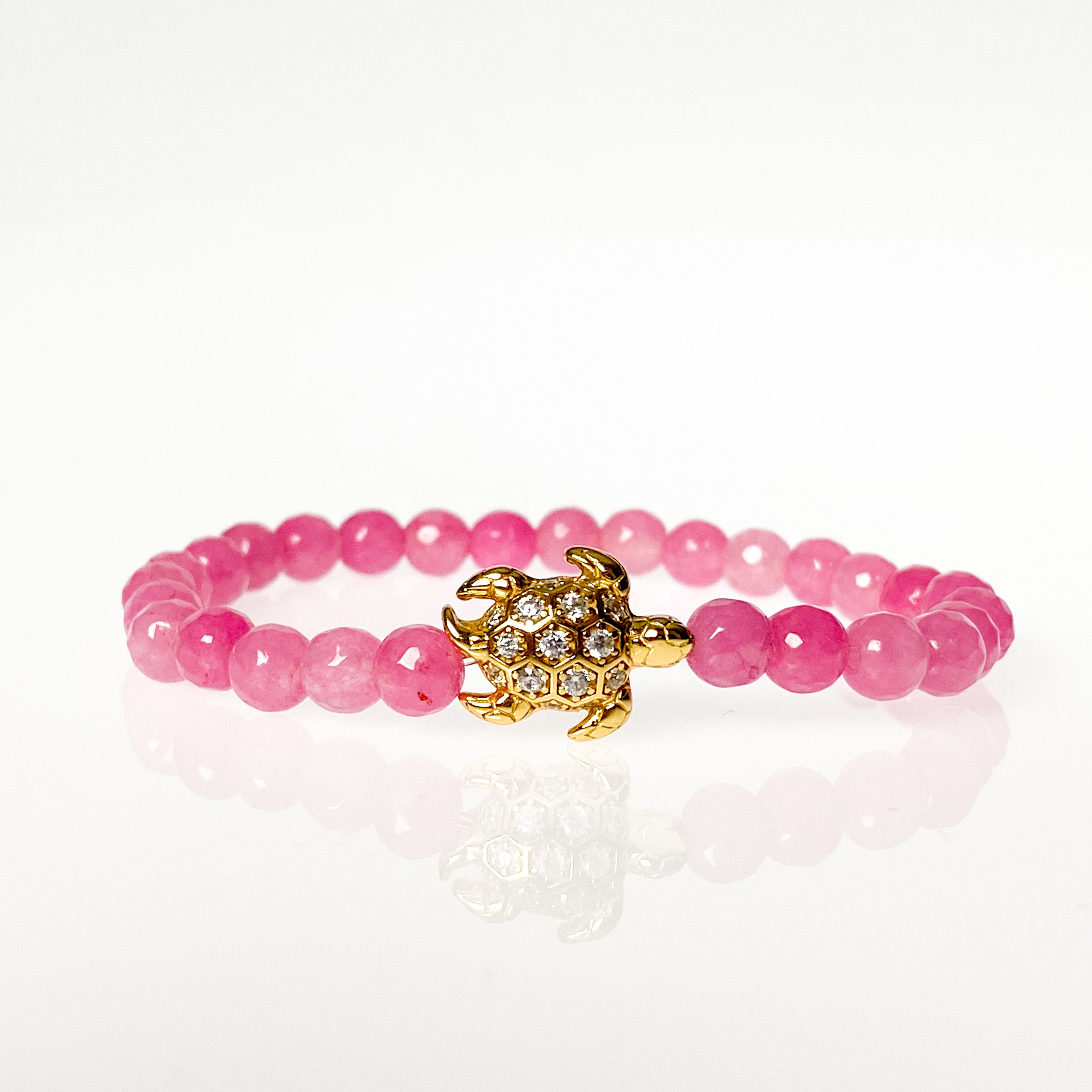 TURTLE ON PINK LEMONADE ELASTIC BRACELET