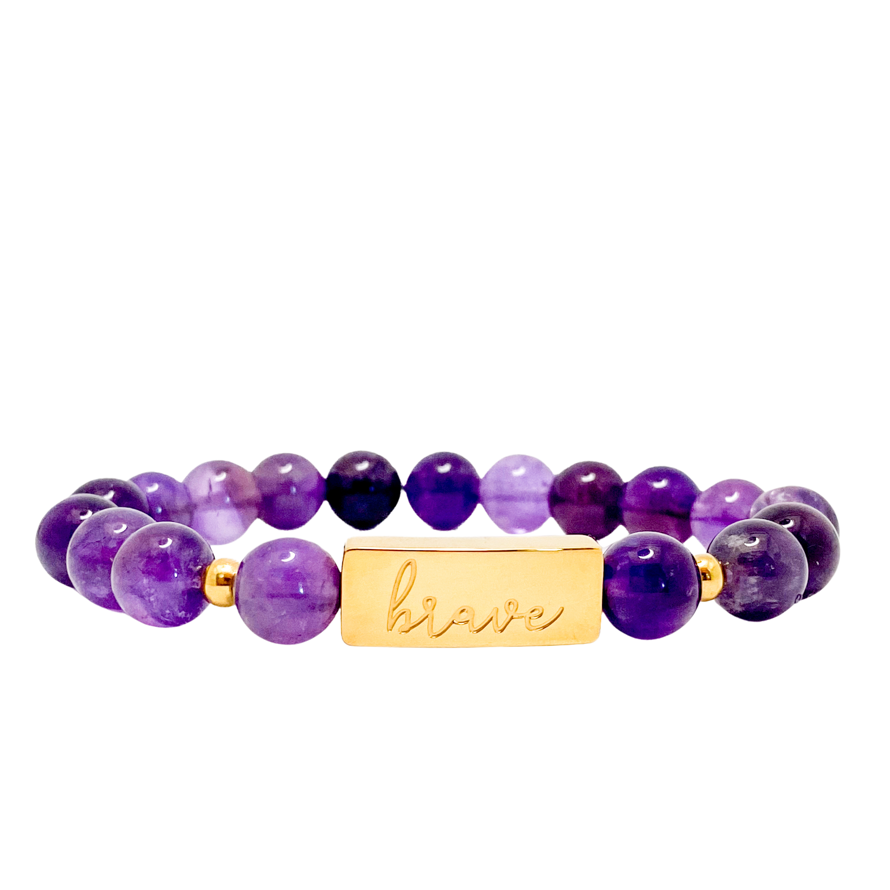 BRAVE ON AMETHYST ELASTIC BRACELET