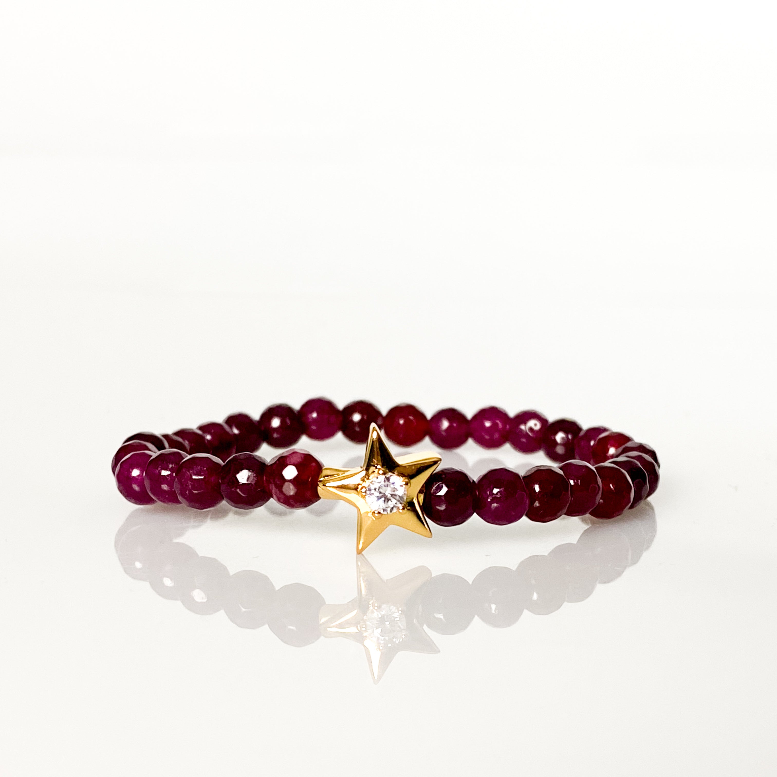 STAR ON POMOGRANATE ELASTIC BRACELET
