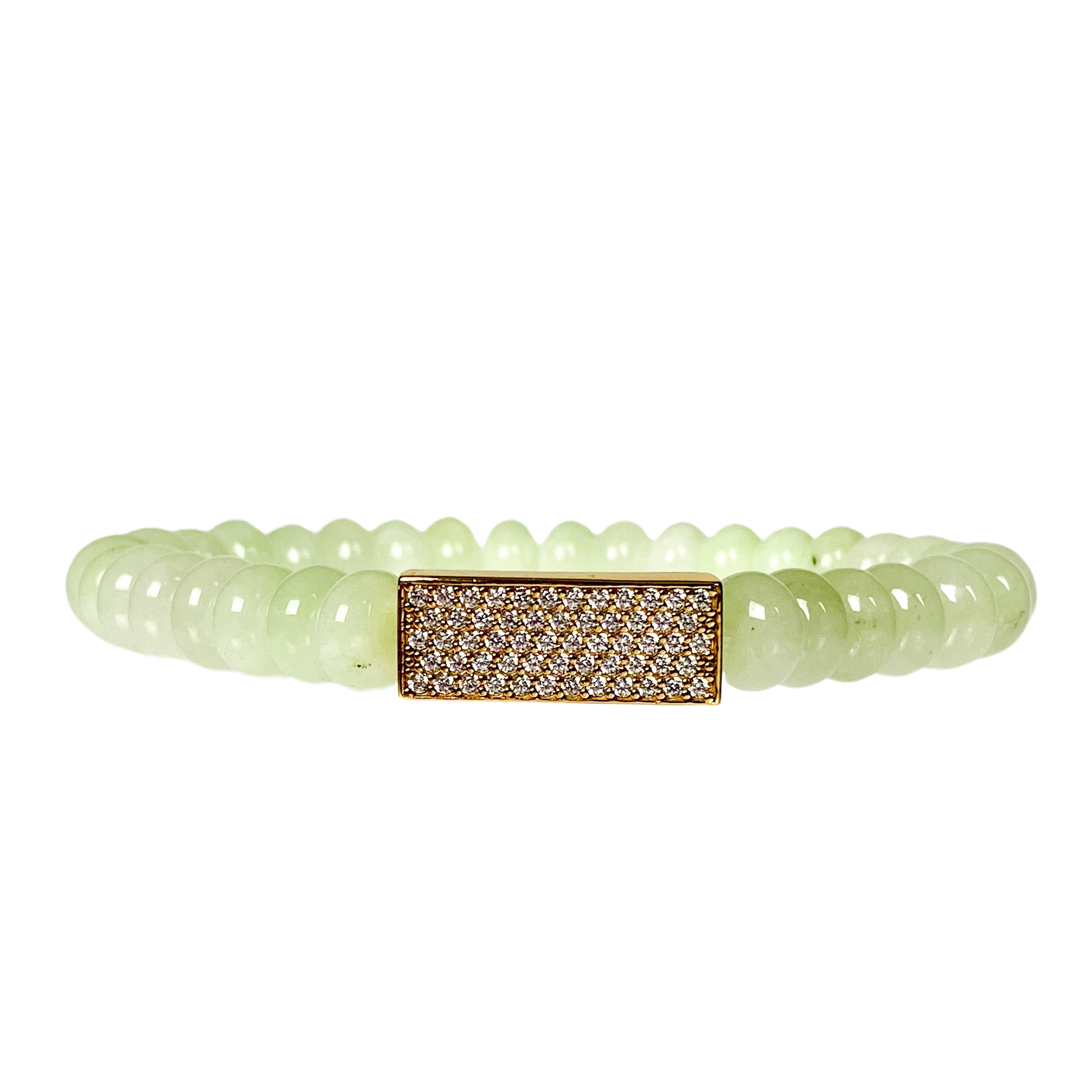 CRYSTAL BAR ON PALE LIME ELASTIC BRACELET