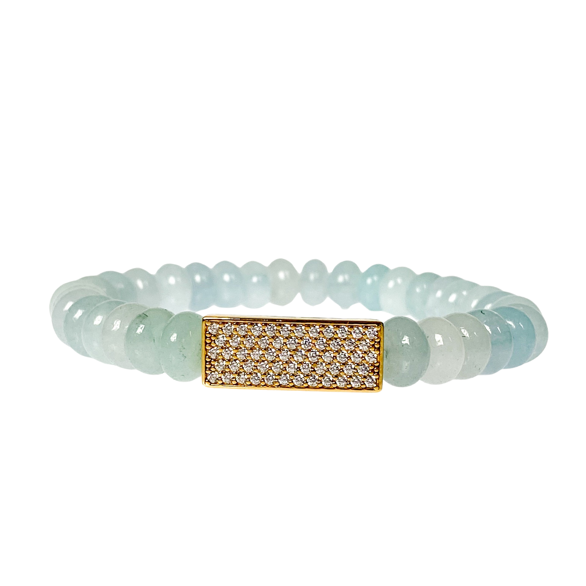 CRYSTAL BAR ON SKY BLUE ELASTIC BRACELET