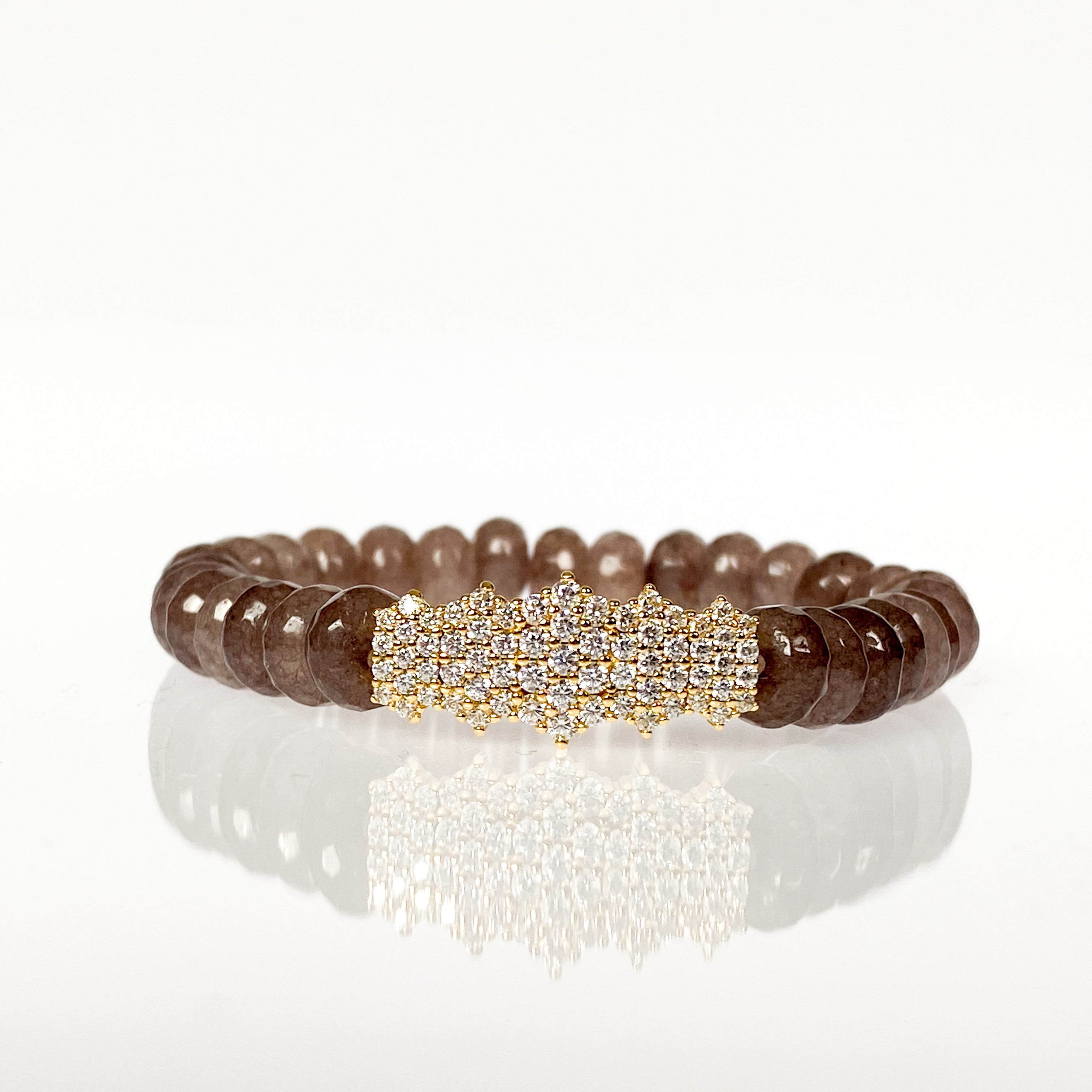 CLUSTER BAR ON EARL GREY ELASTIC BRACELET