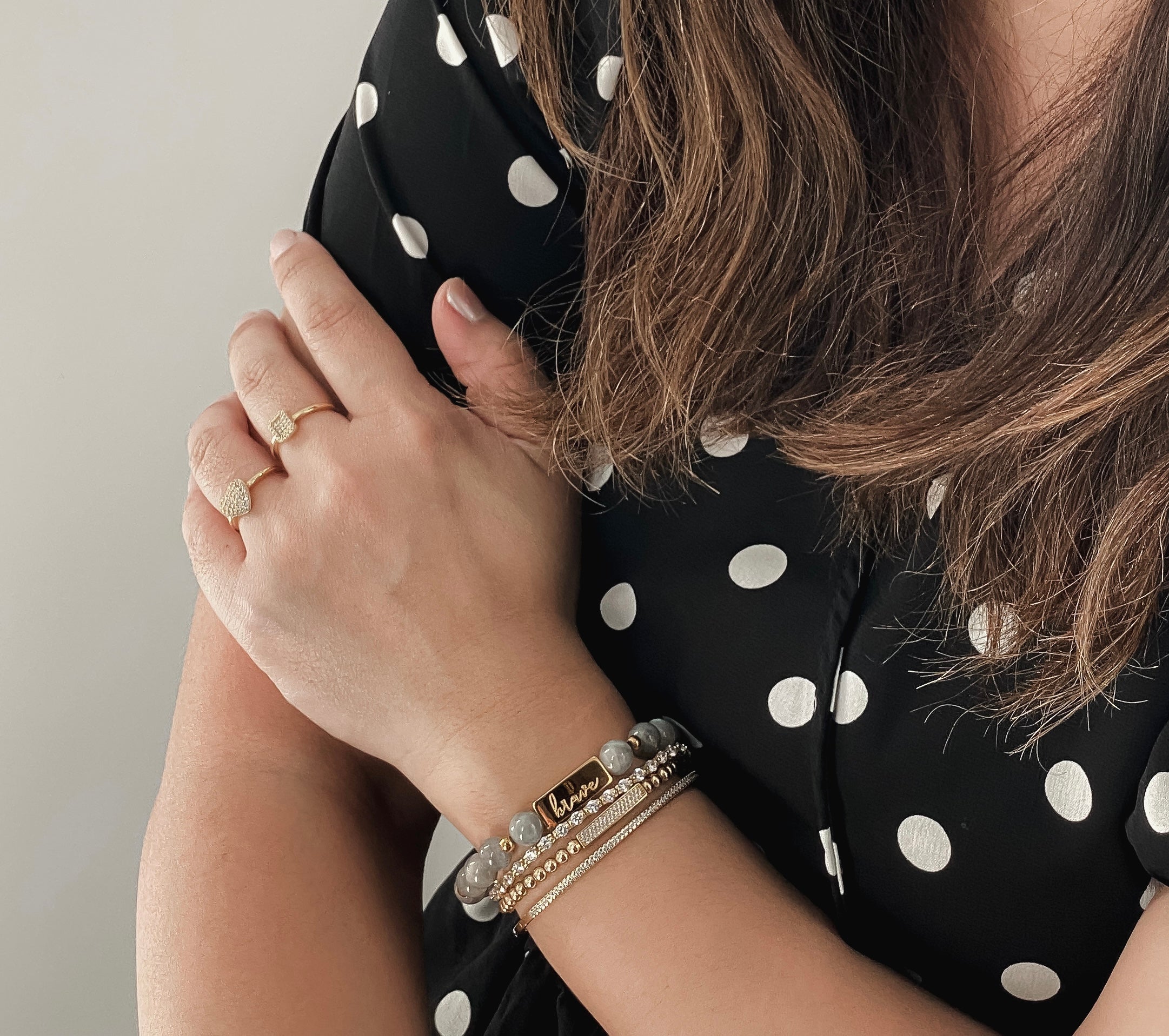 BRAVE ON LABRADORITE ELASTIC BRACELET