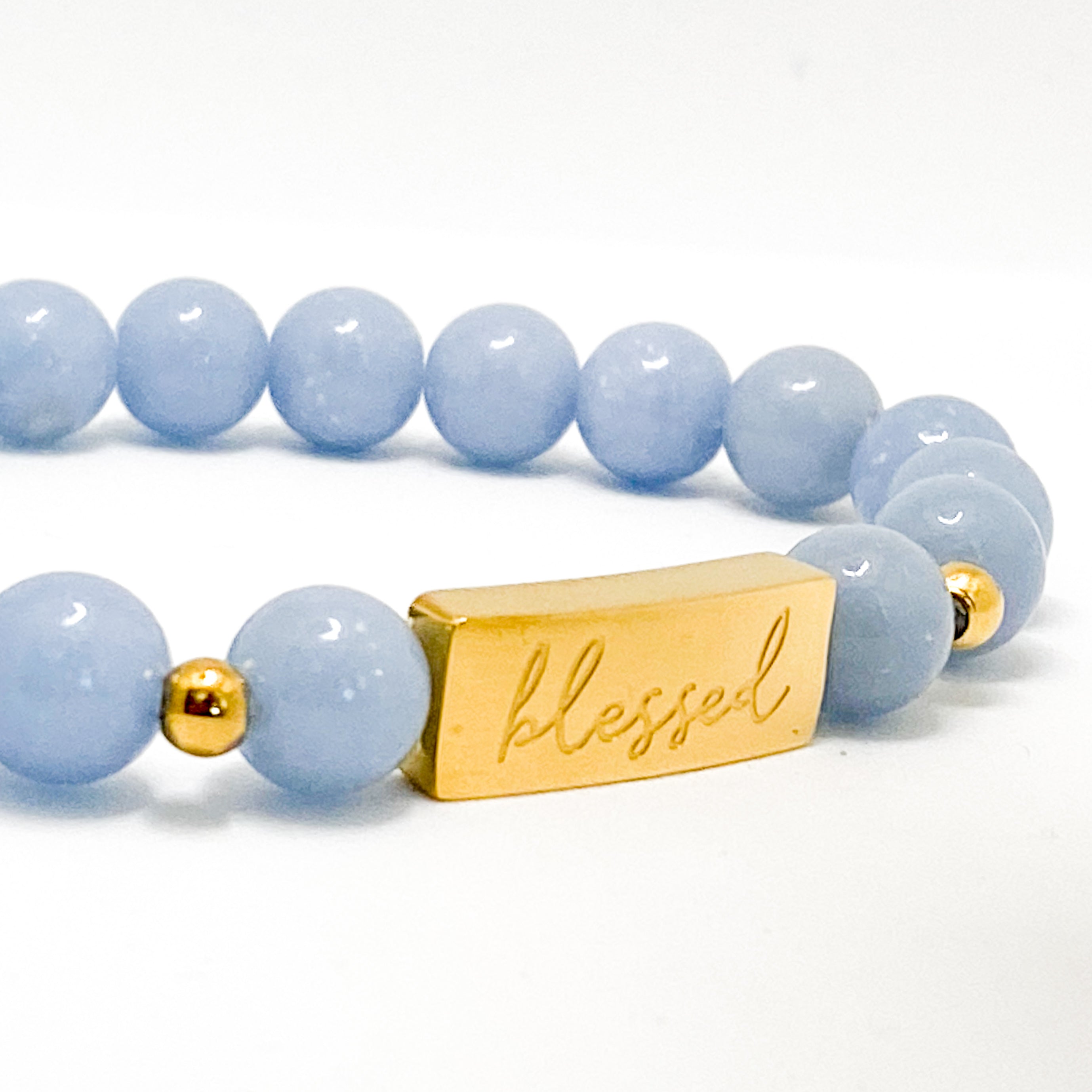 BLESSED ON ANGELITE ELASTIC BRACELET