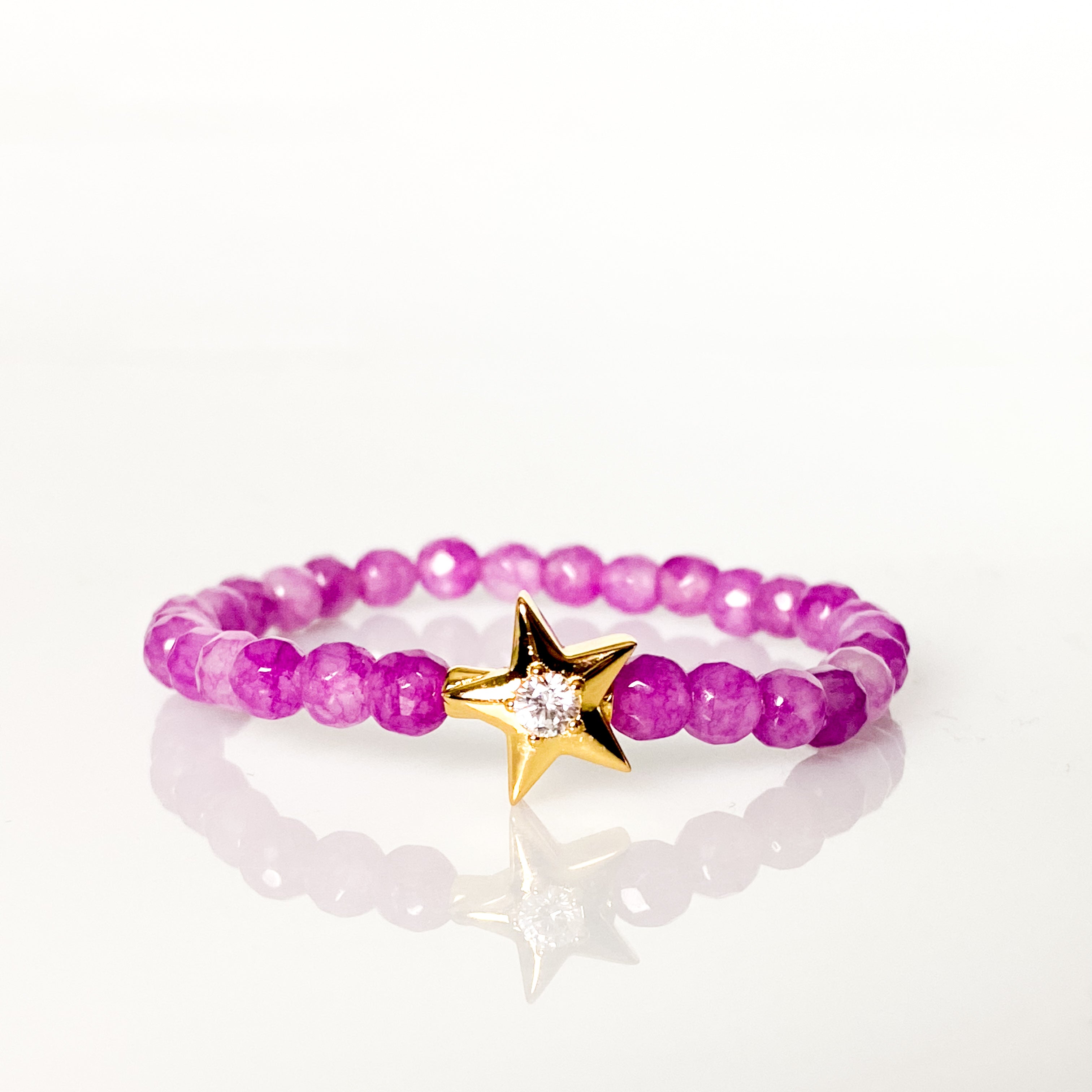 STAR ON ROSE VIOLET ELASTIC BRACELET