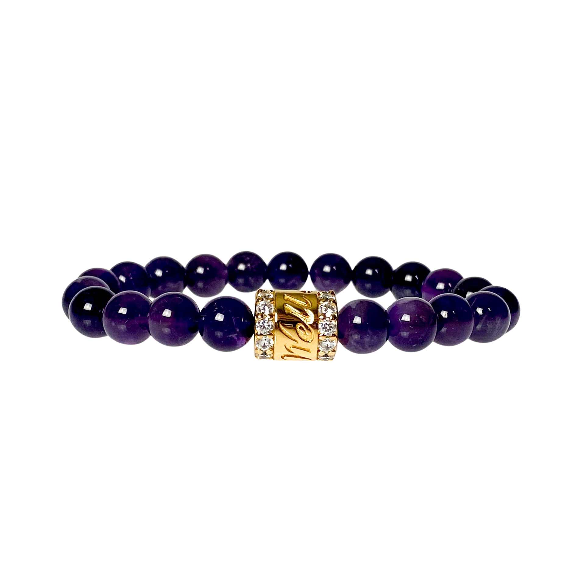 ALL IS WELL ON AMETHYST ELASTIC BRACELET