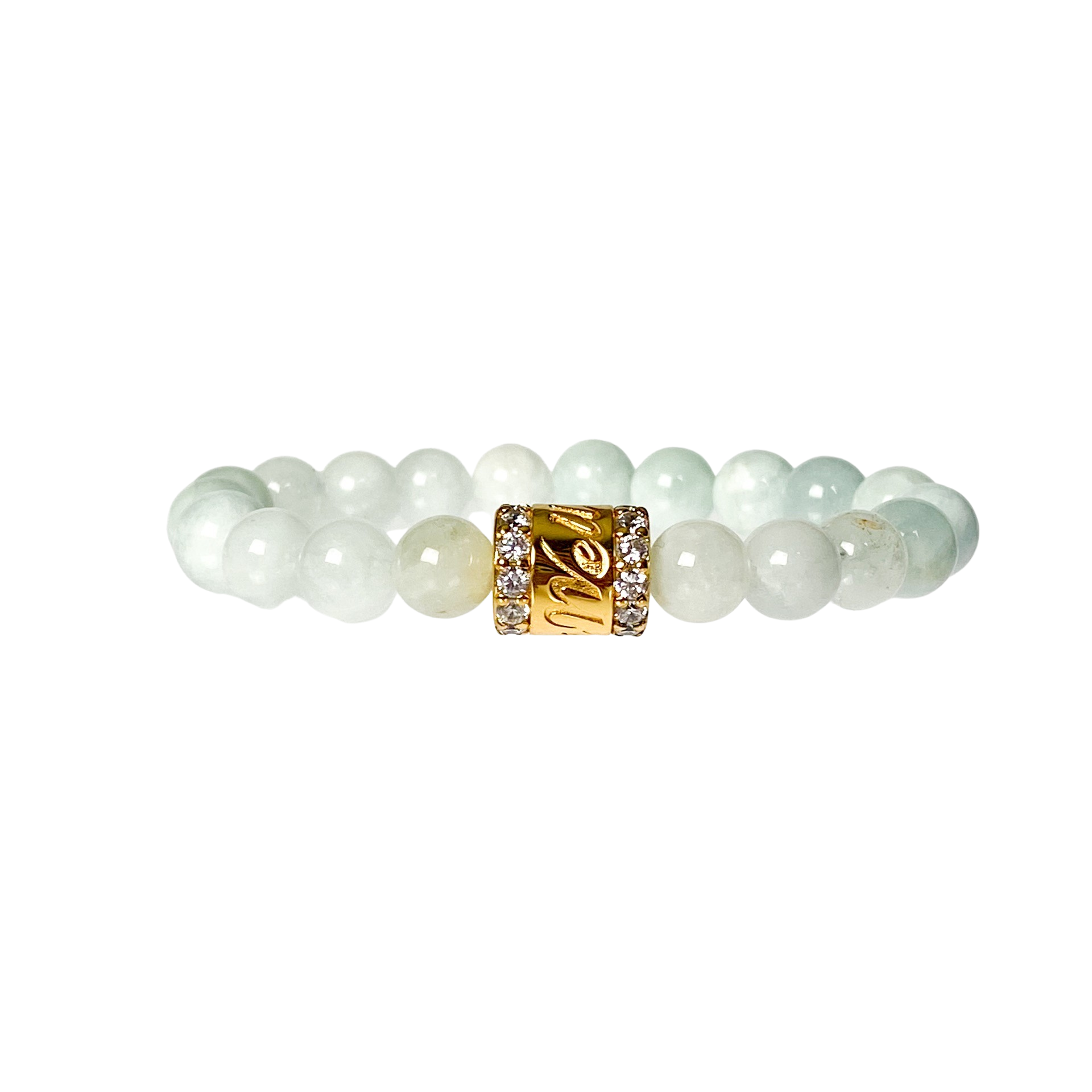 ALL IS WELL ON AQUAMARINE ELASTIC BRACELET