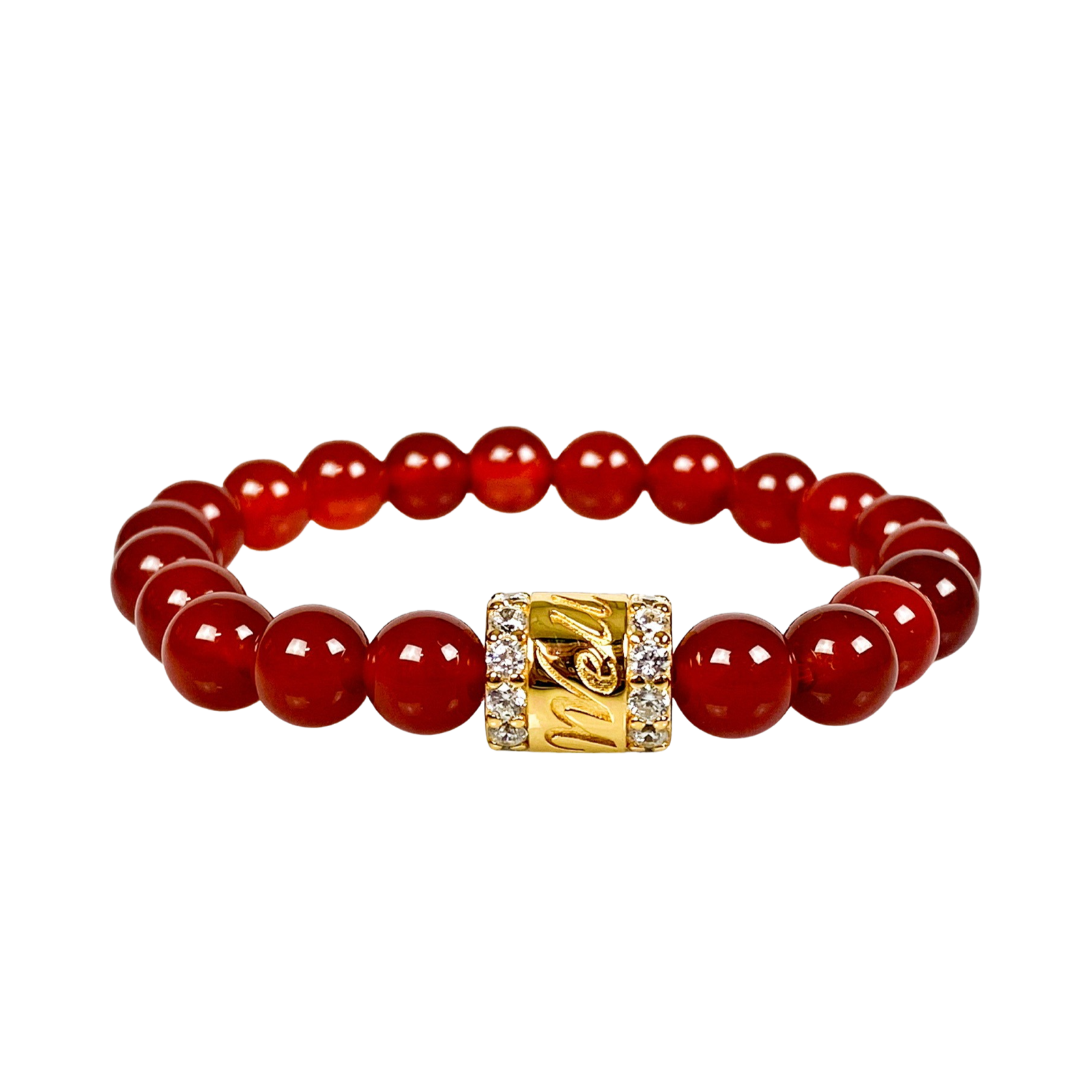 ALL IS WELL ON CARNELIAN ELASTIC BRACELET