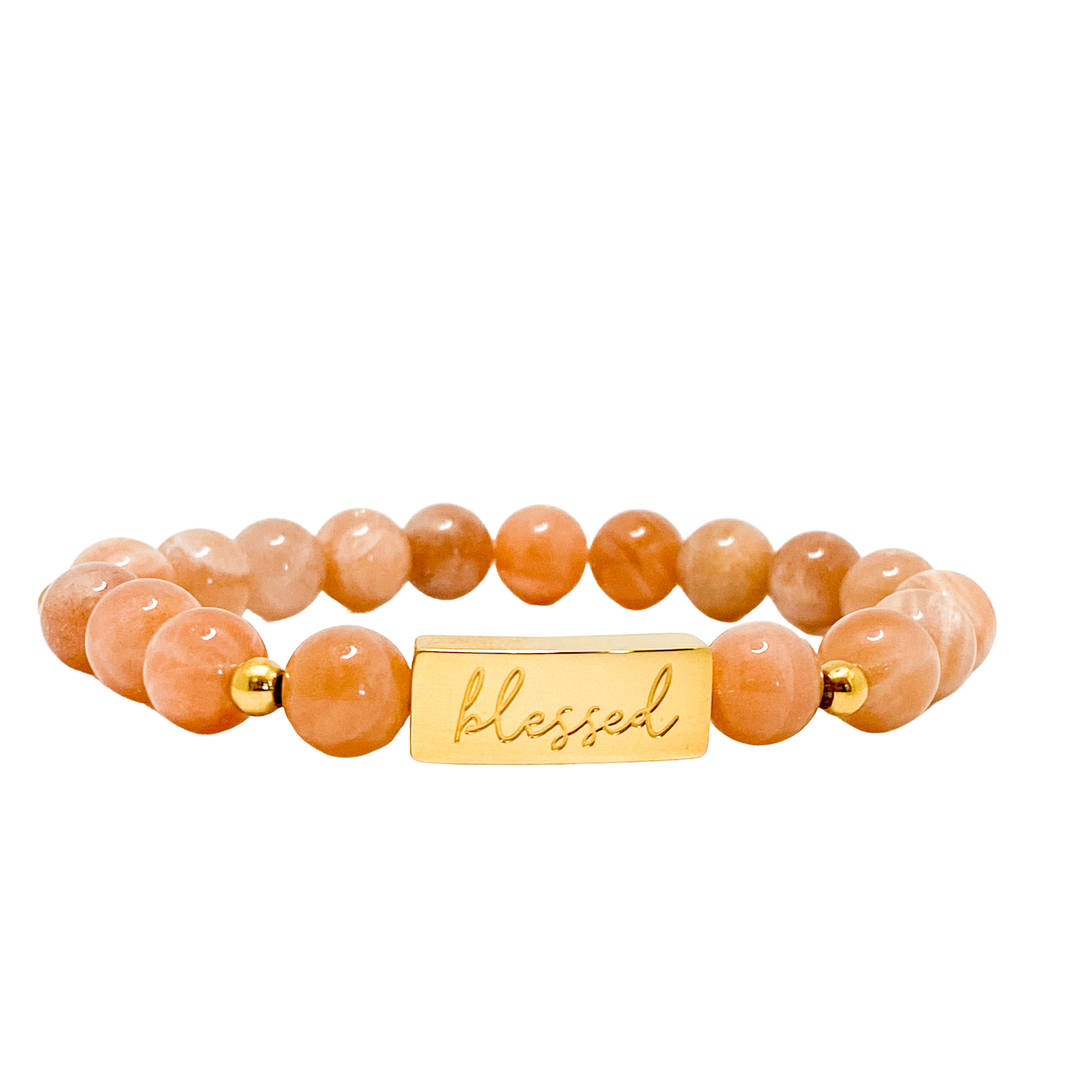 BLESSED ON SUNSTONE ELASTIC BRACELET