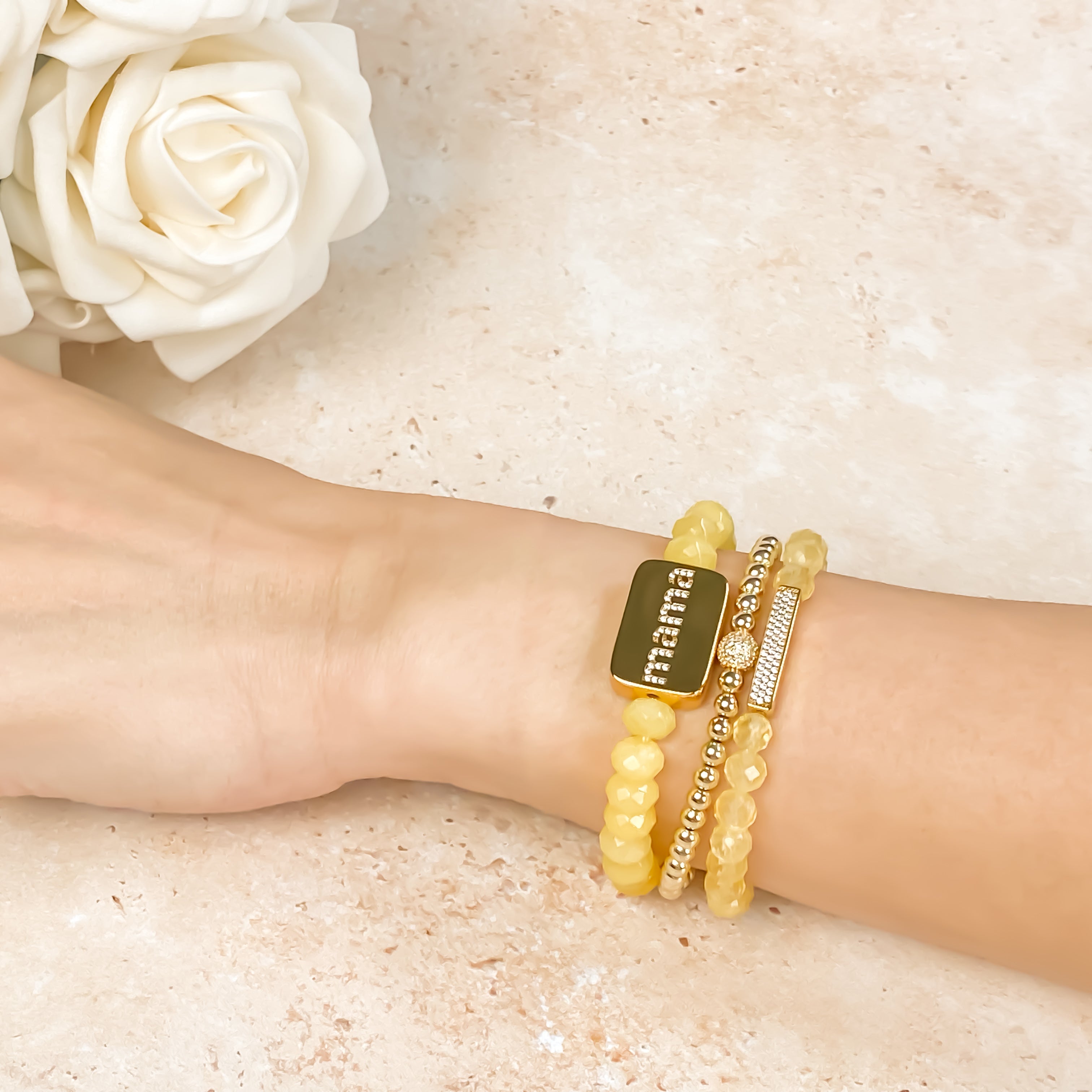 MAMA ON LEMON DROP ELASTIC BRACELET