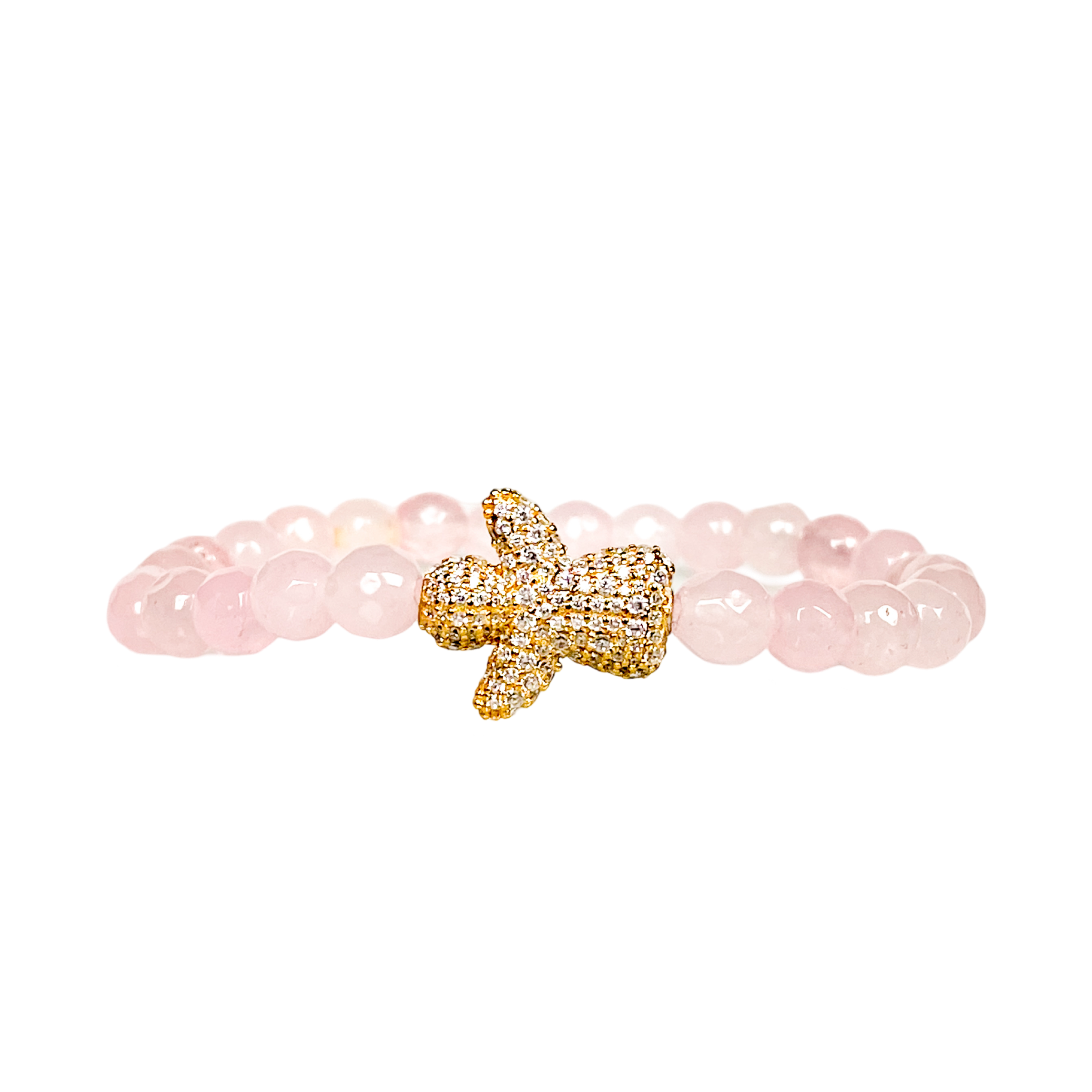 ANGEL ON ROSE JADE ELASTIC BRACELET