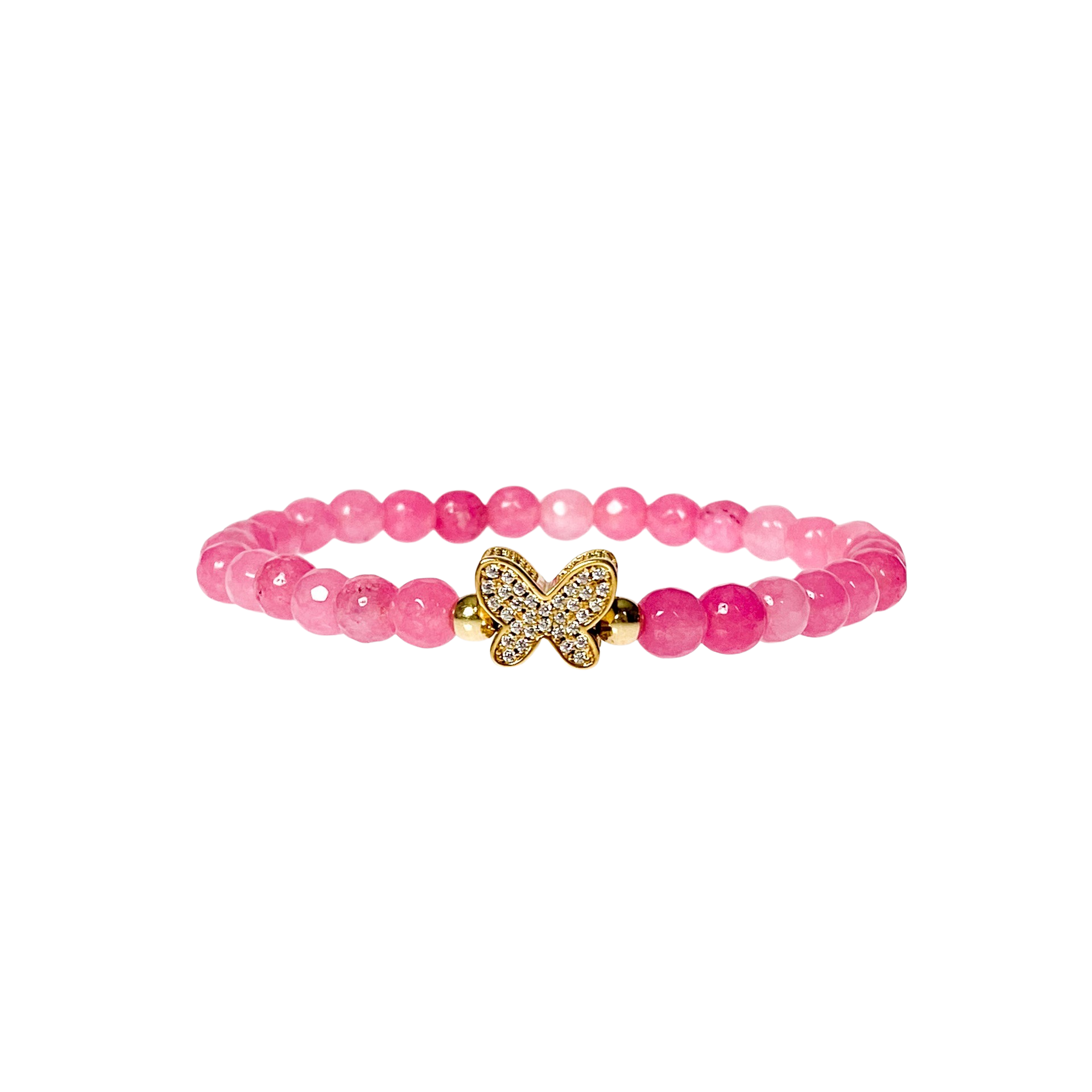 BUTTERFLY ON PINK LEMONADE ELASTIC BRACELET