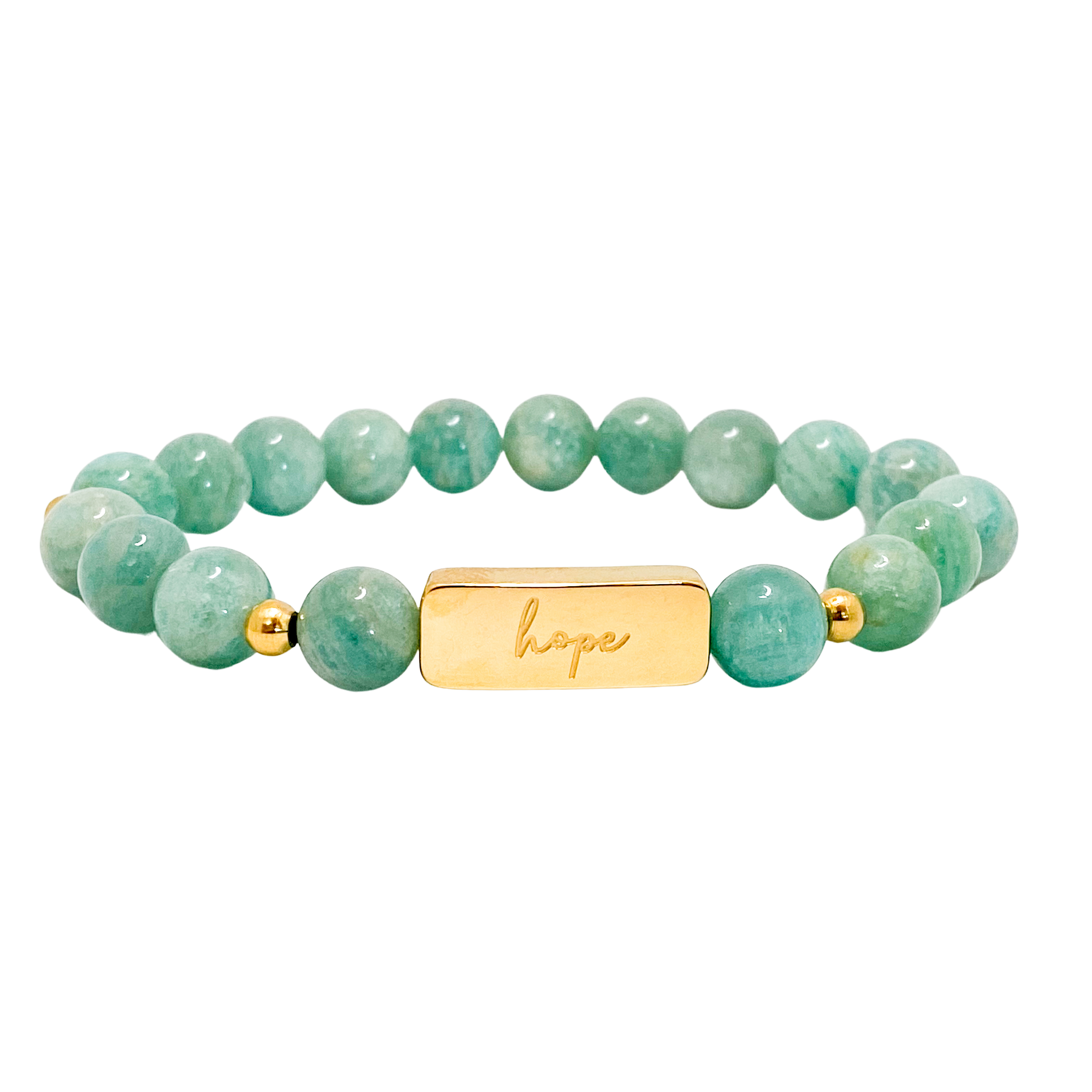 HOPE ON AMAZONITE ELASTIC BRACELET