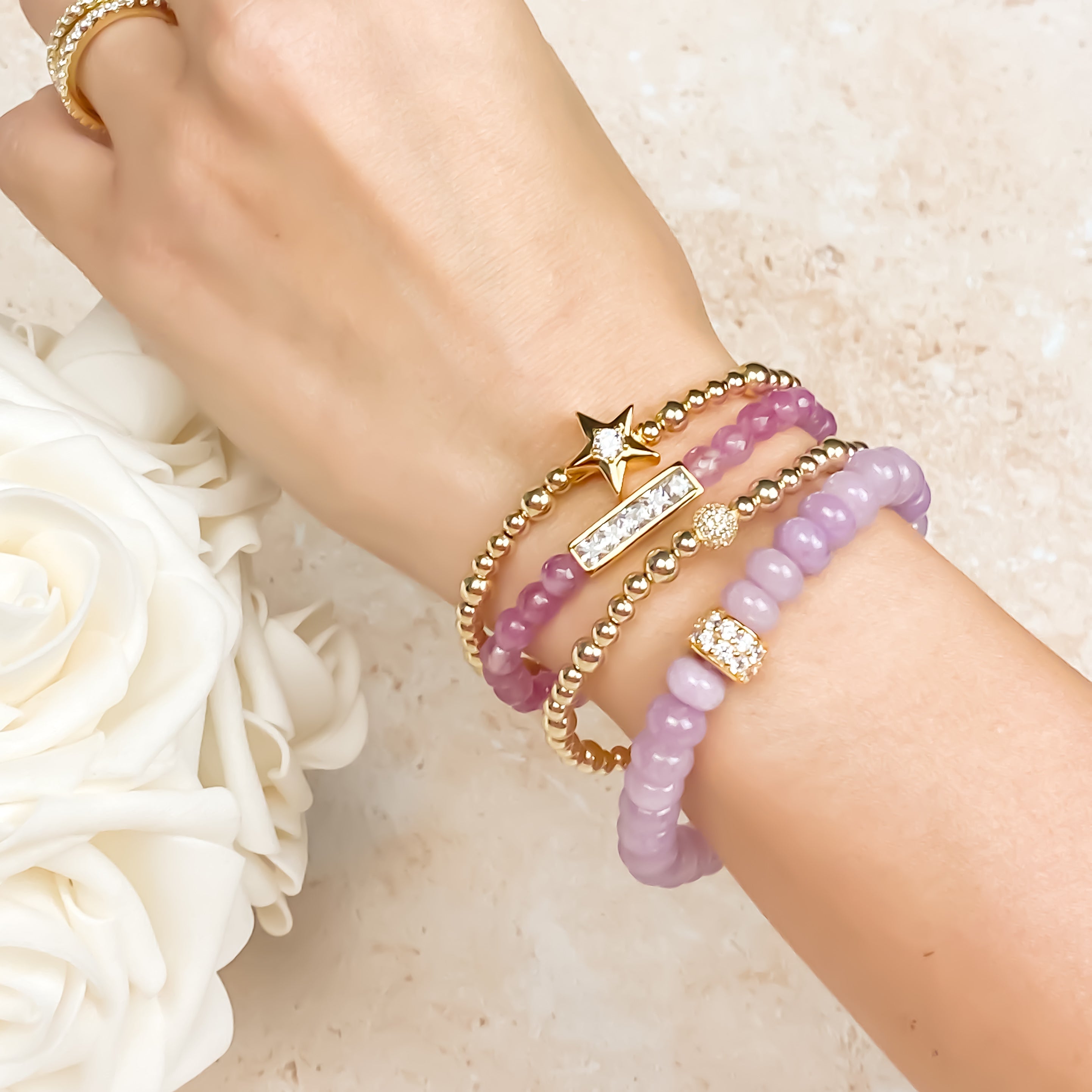 RONDELLE ON FIRST BLOSSOM ELASTIC BRACELET