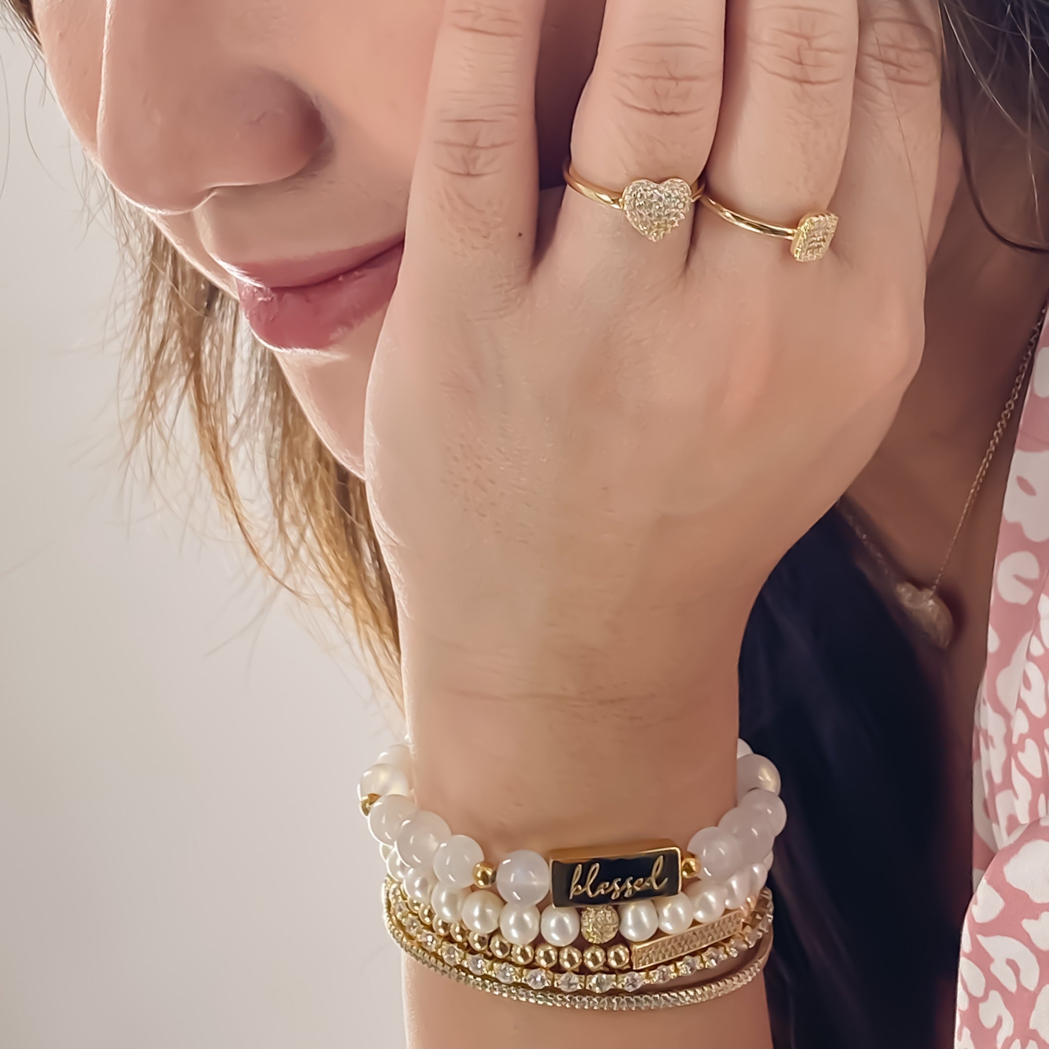 BLESSED ON MOONSTONE ELASTIC BRACELET