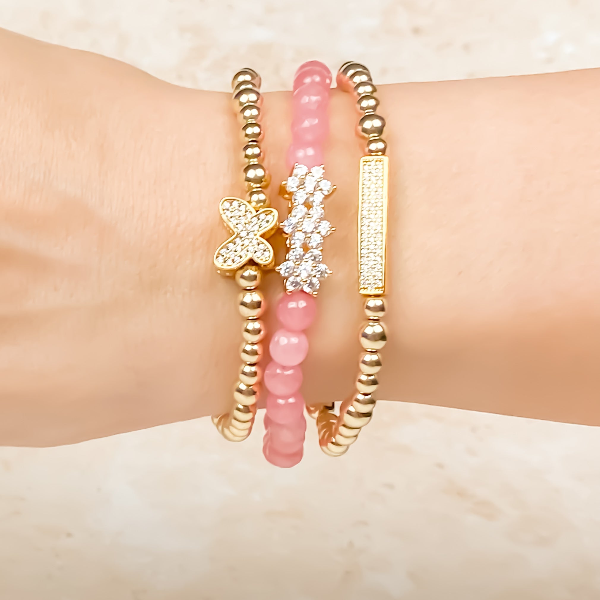 ROSITAS ON PINK LEMONADE ELASTIC BRACELET