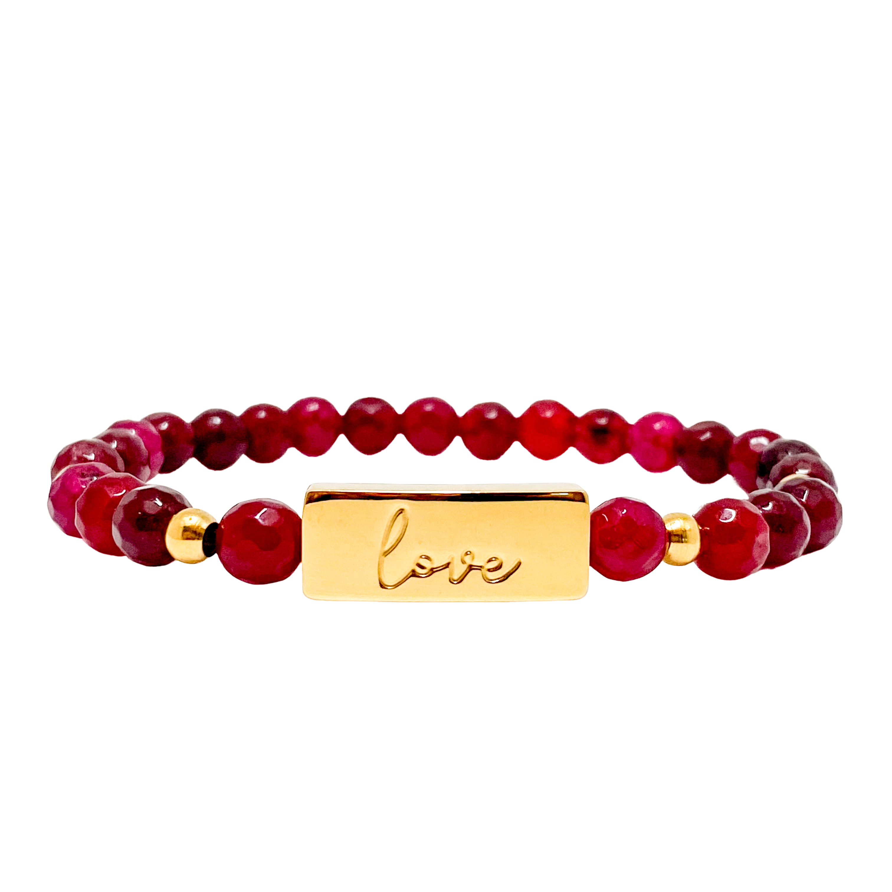 LOVE ON POMEGRANATE ELASTIC BRACELET