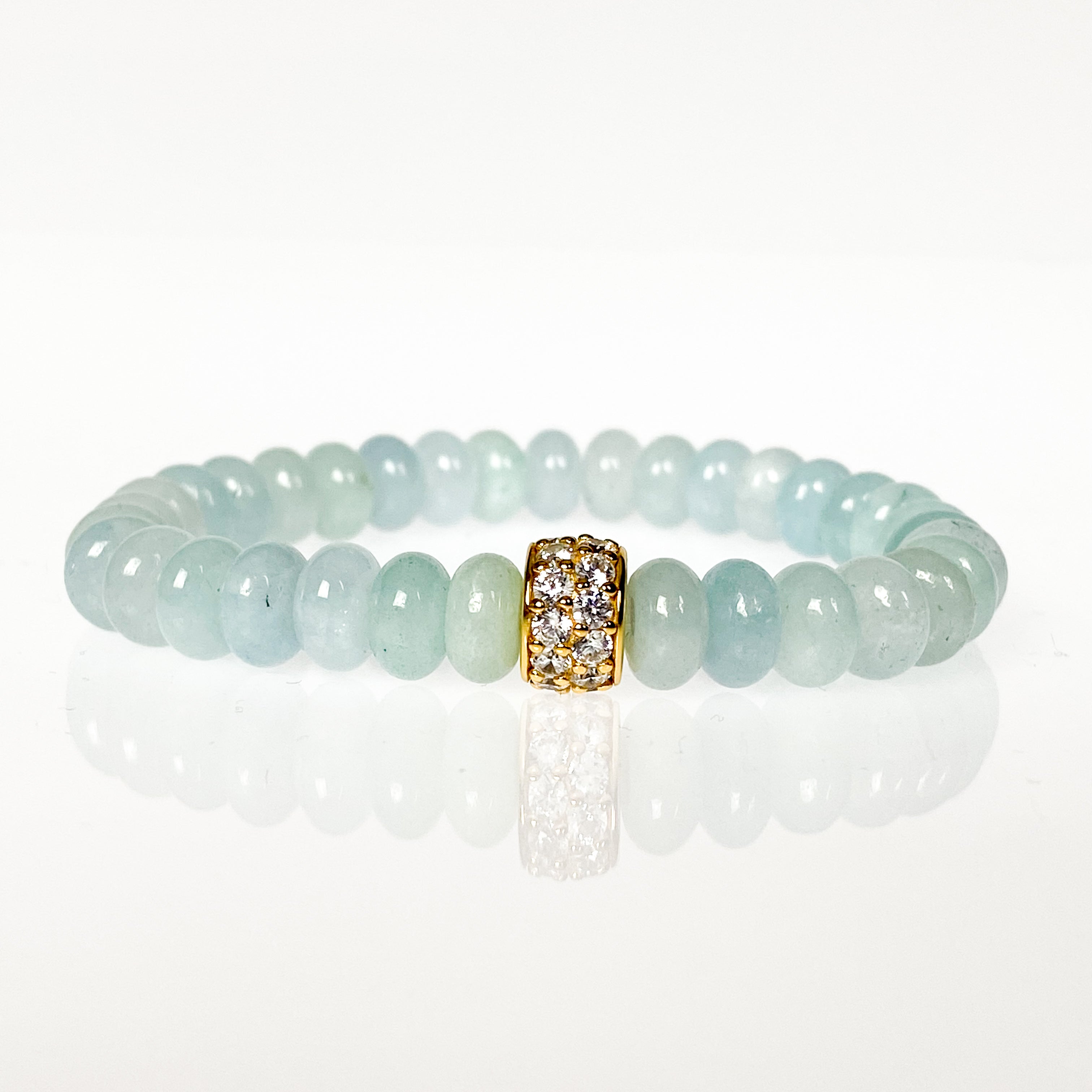 RONDELLE ON SKY BLUE ELASTIC BRACELET