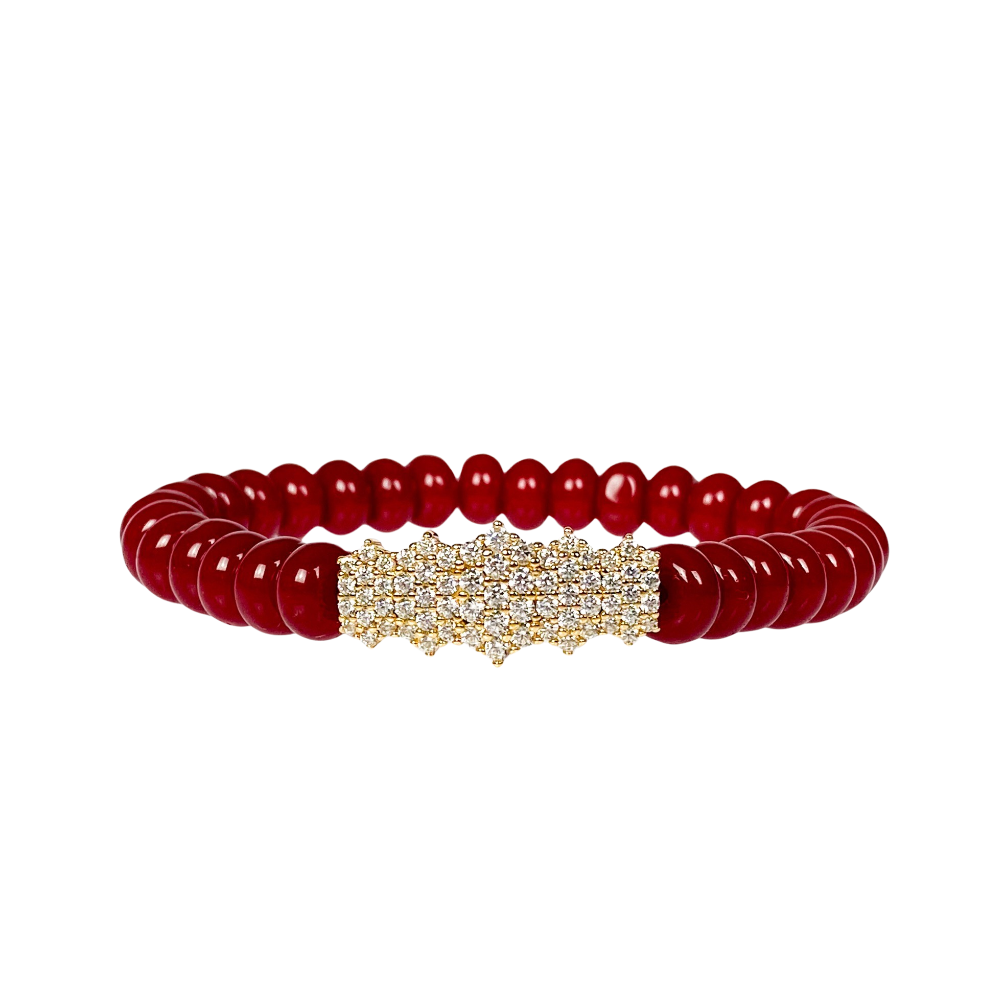 CLUSTER BAR ON RED APPLE ELASTIC BRACELET