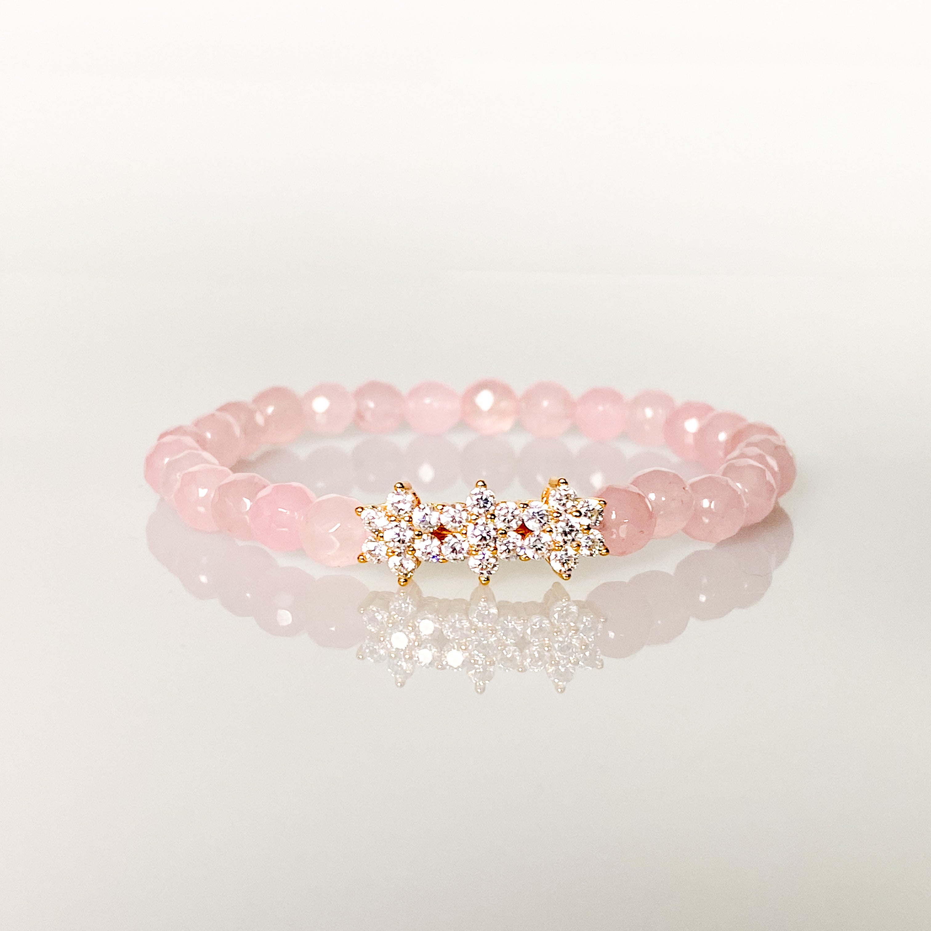 ROSITAS ON ROSE JADE ELASTIC BRACELET