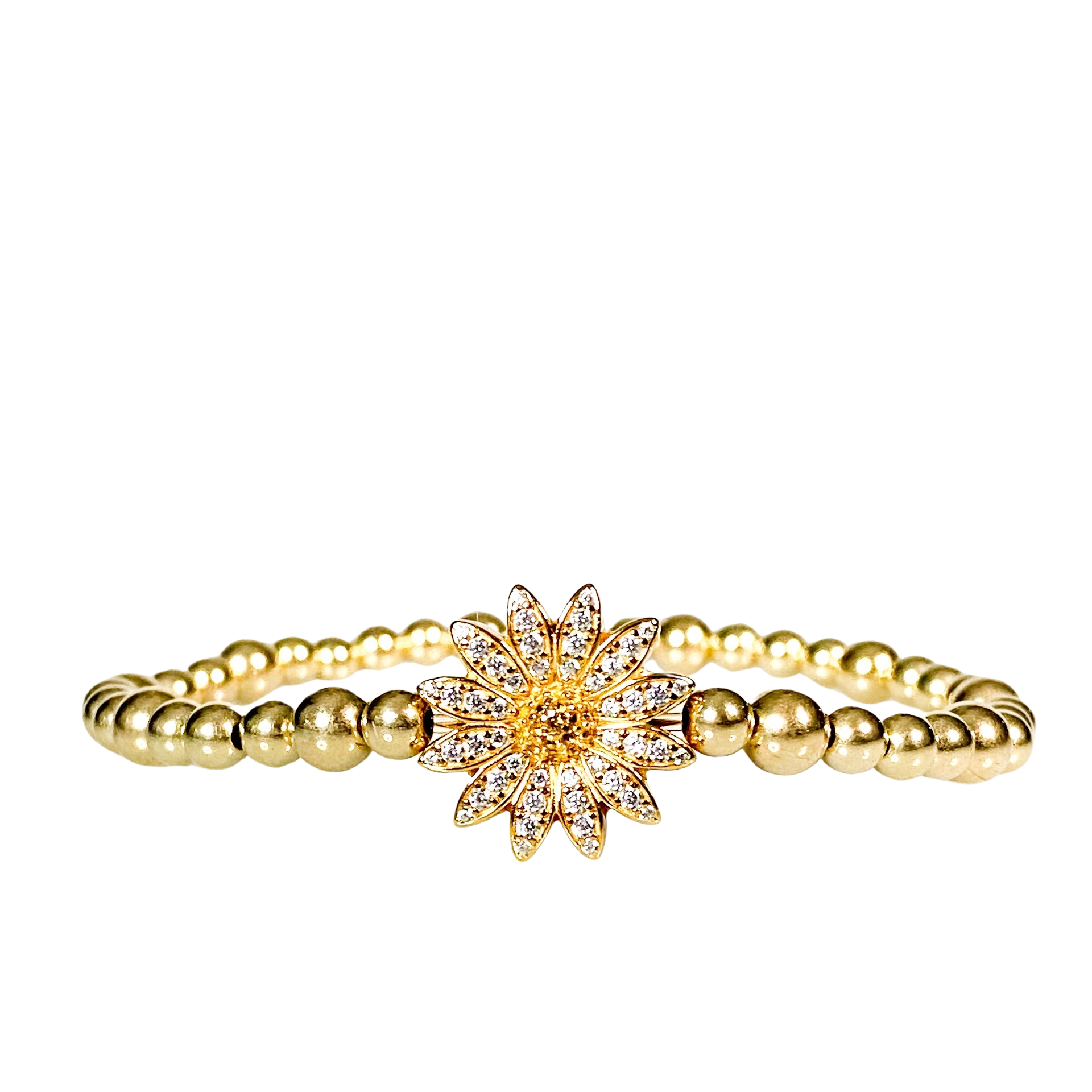 DAIS ON GOLD FILLED BEADS ELASTIC BRACELET