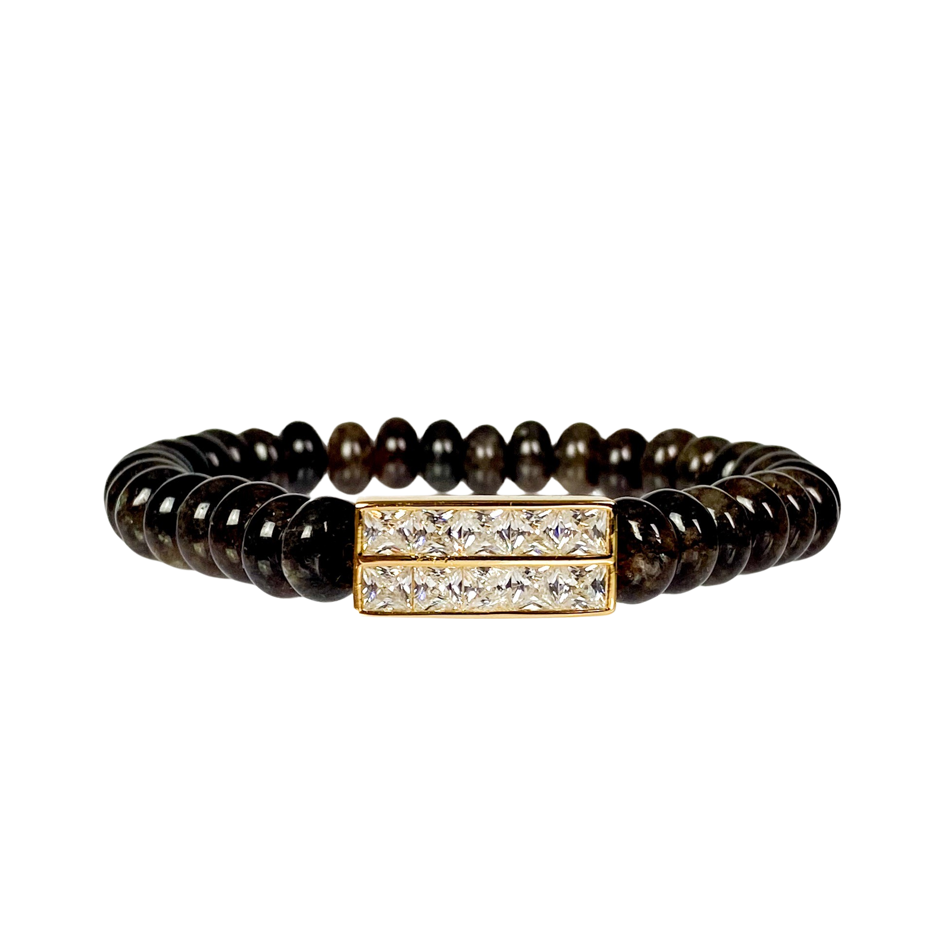 PRINCESS BAR ON ESPRESSO ELASTIC BRACELET