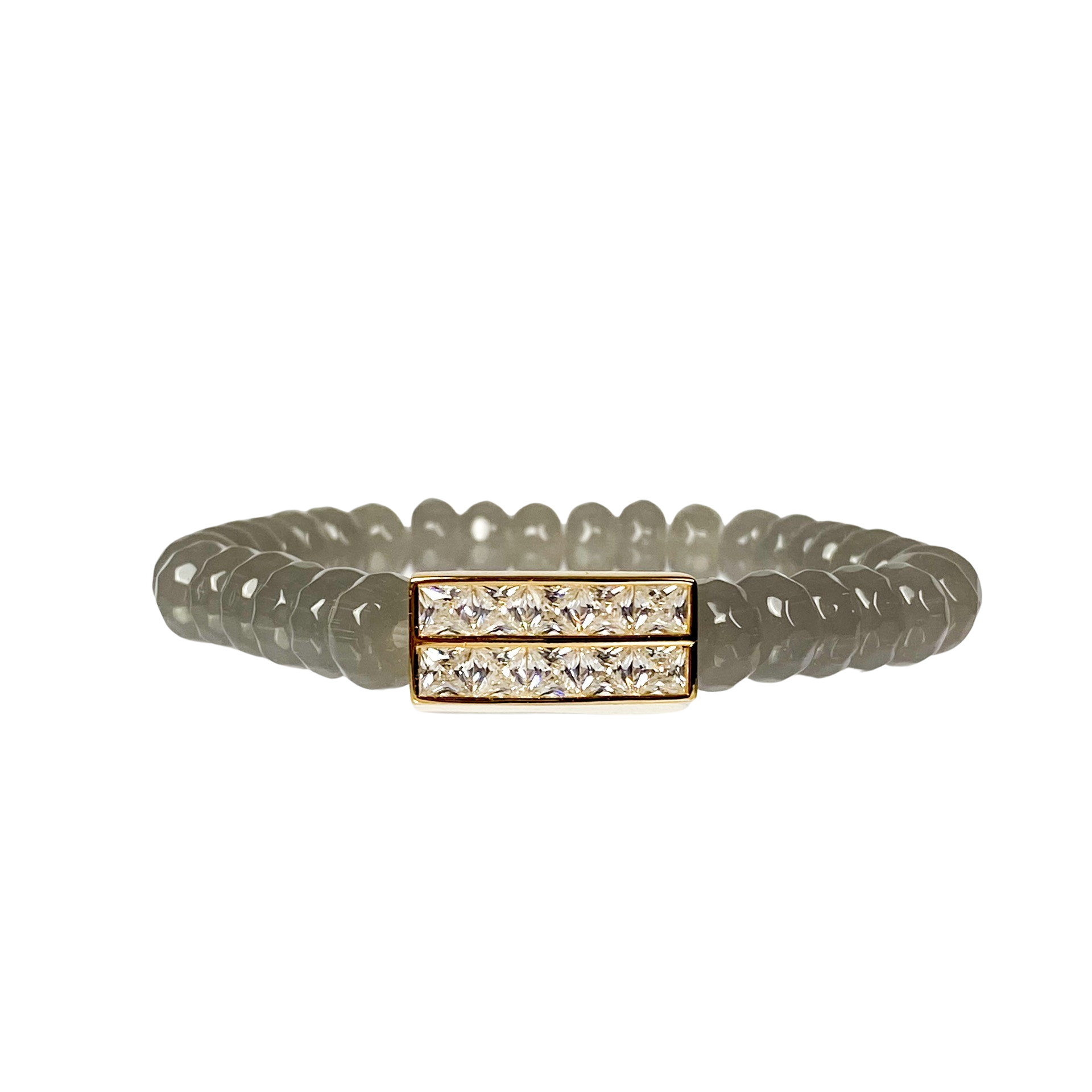 PRINCESS BAR ON STONE GRAY ELASTIC BRACELET