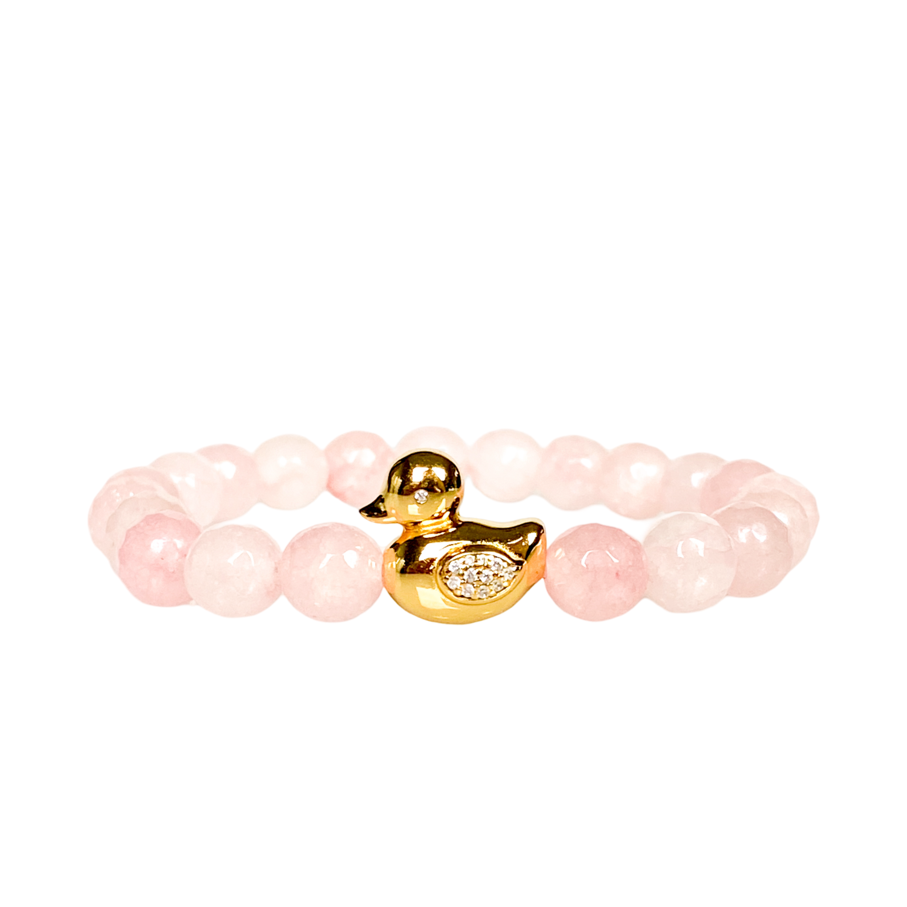 DUCK ON ROSE JADE ELASTIC BRACELET